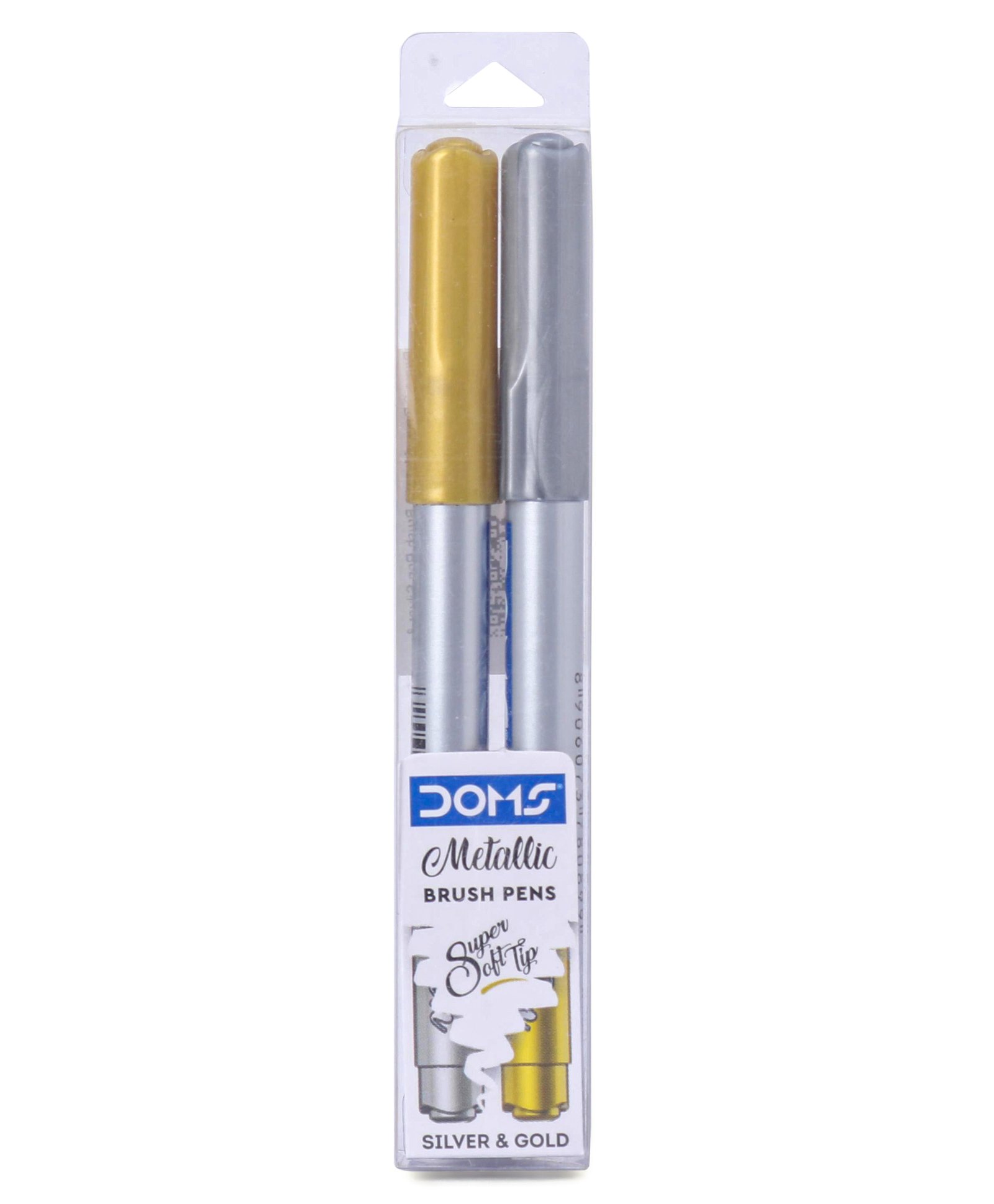 Doms Super Soft Metallic Brush Pens Pack of 2 - Silver Gold-image-49