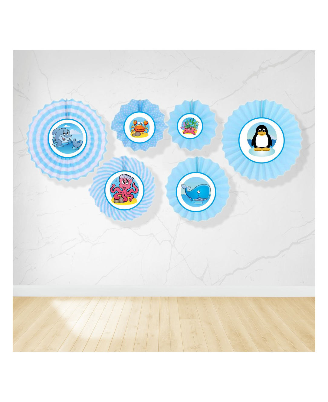 Untumble Underwater Paper Fans Blue - Pack of 6-picture-23