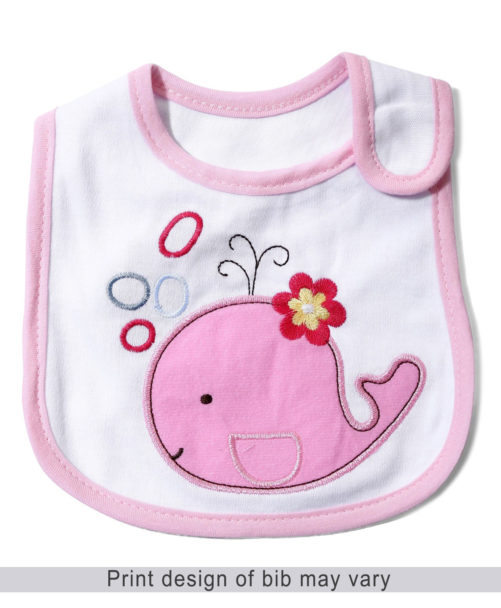 Babyhug Knitted Velcro Bib Fish Print - Pink-image-21