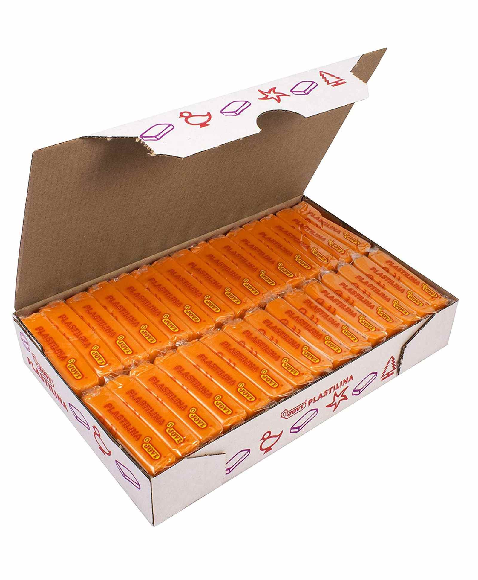 JOVI Plastilina Non Drying Modelling Clay Pack Of 30 Bars Orange - 50 gm each-image-4