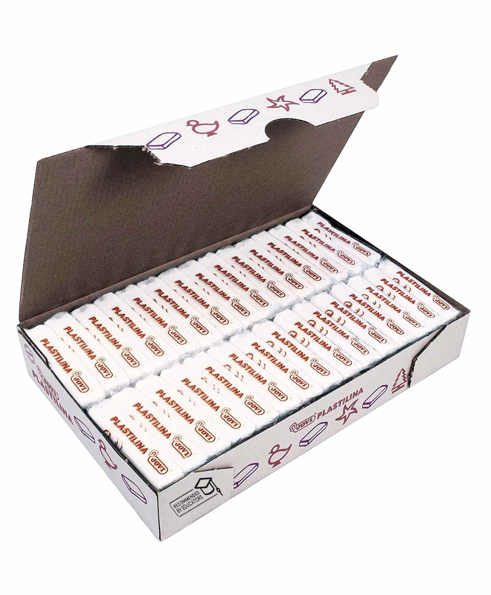 JOVI Plastilina Non Drying Modelling Clay Pack Of 30 Bars - White-image-44