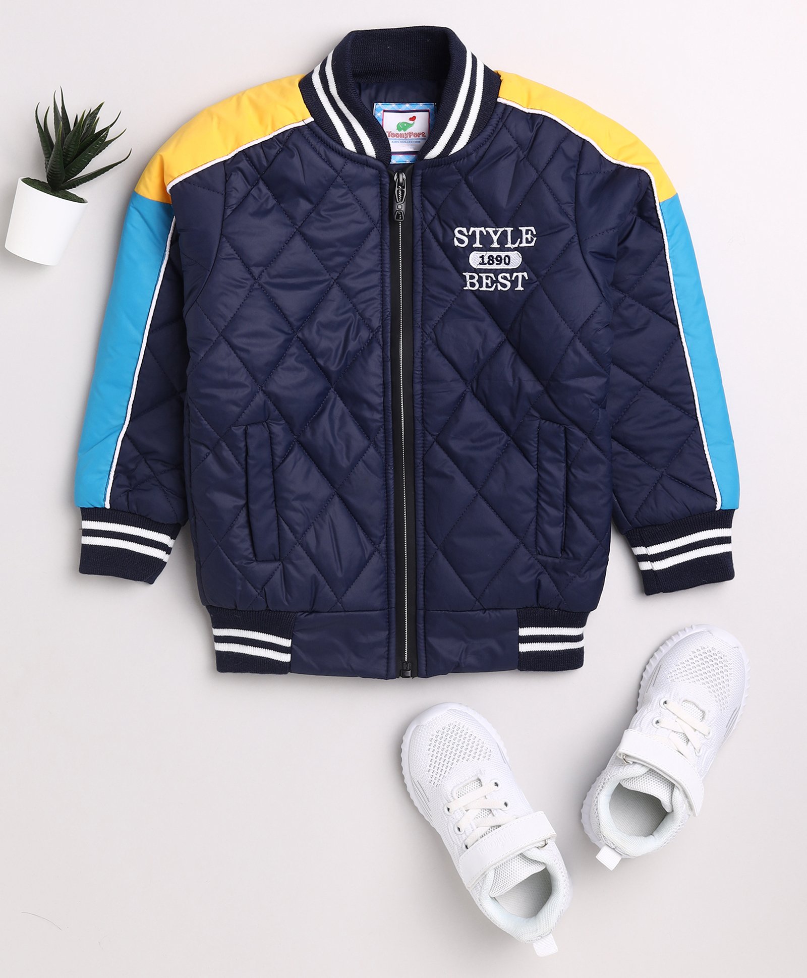 TOONYPORT Full Sleeves Color Blocked Jacket - Blue-image-28