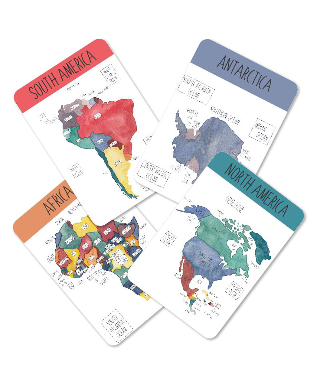 Doxbox World Continents And Oceans Flashcard - Multicolor-image-29