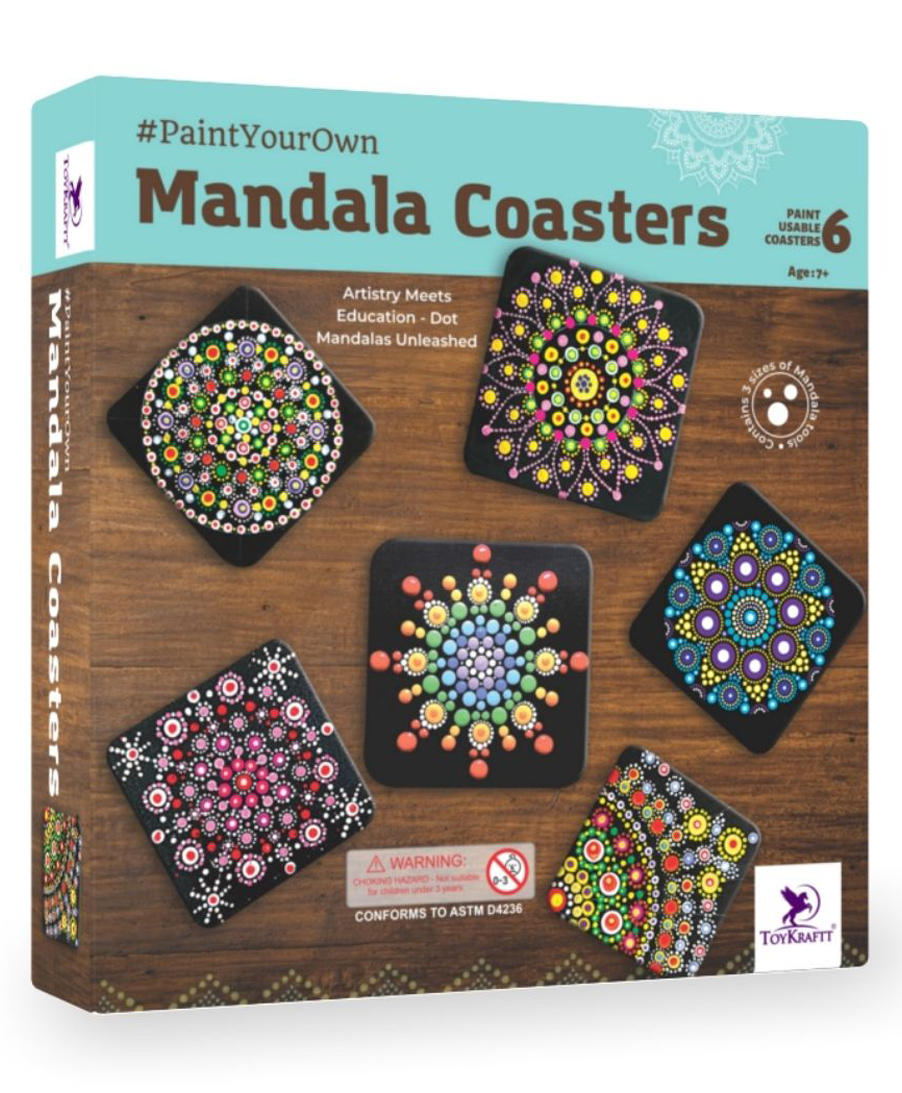 toykraftt Toy Kraft Mandala Table Coaster Kit - Multicolour-picture-23