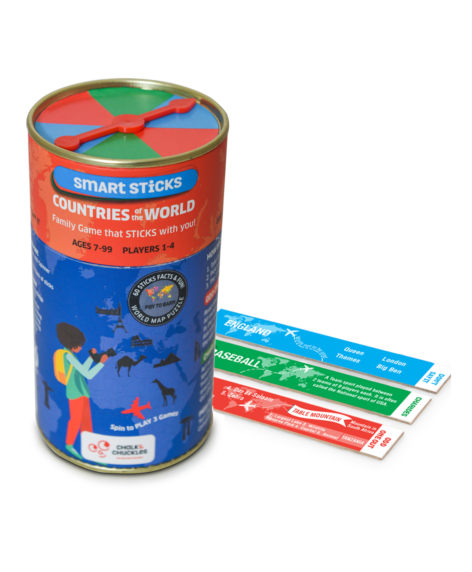 Chalk and Chuckles Smart Sticks Countries Of The World Puzzle - Multicolour-image-35