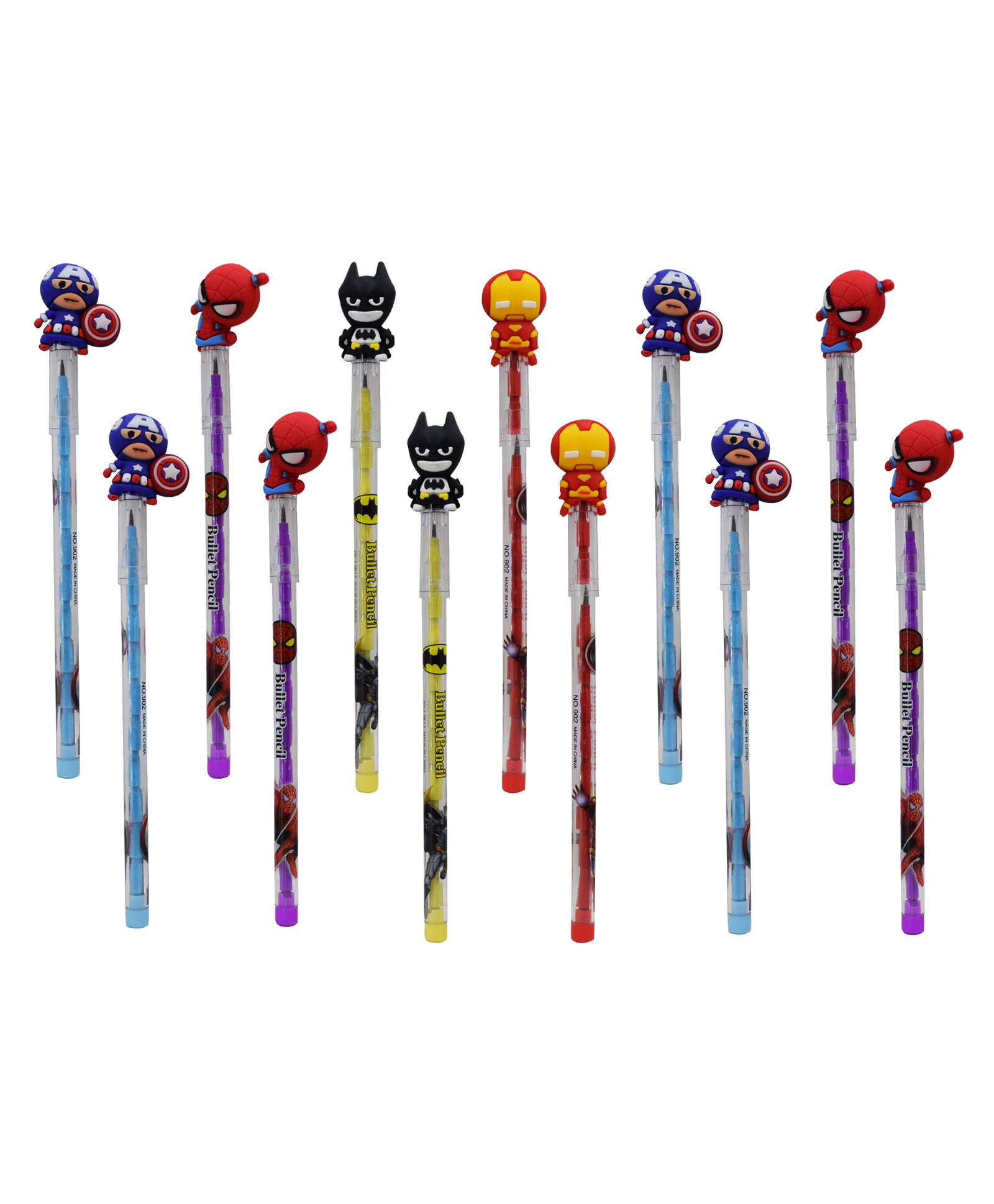 Asera Push Pencils Superman Family Theme Pack of 12 - Multicolor-picture-23