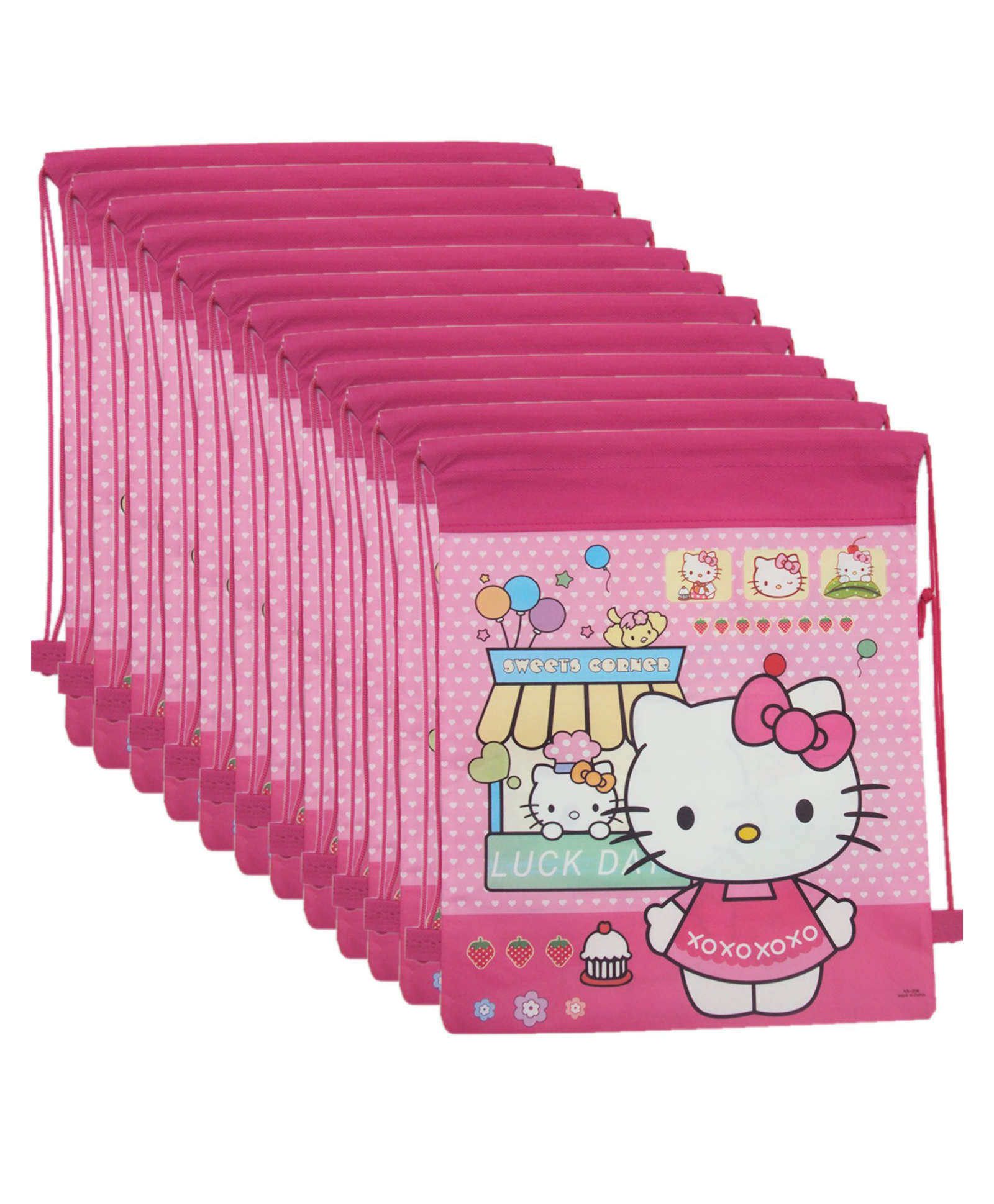 Asera Hello Kitty Cartoon Character Dori Haversack Bag Pack of 12 - Pink  for Girls (3-8 Years) Online in India, Buy at  - 9981127