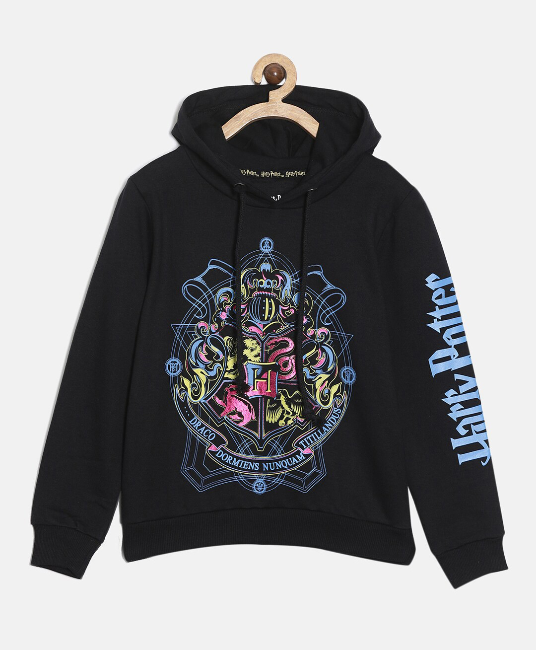 Nap Chief Harry Potter  Hogwarts Print Full Sleeves Hoodie - Black-picture-15