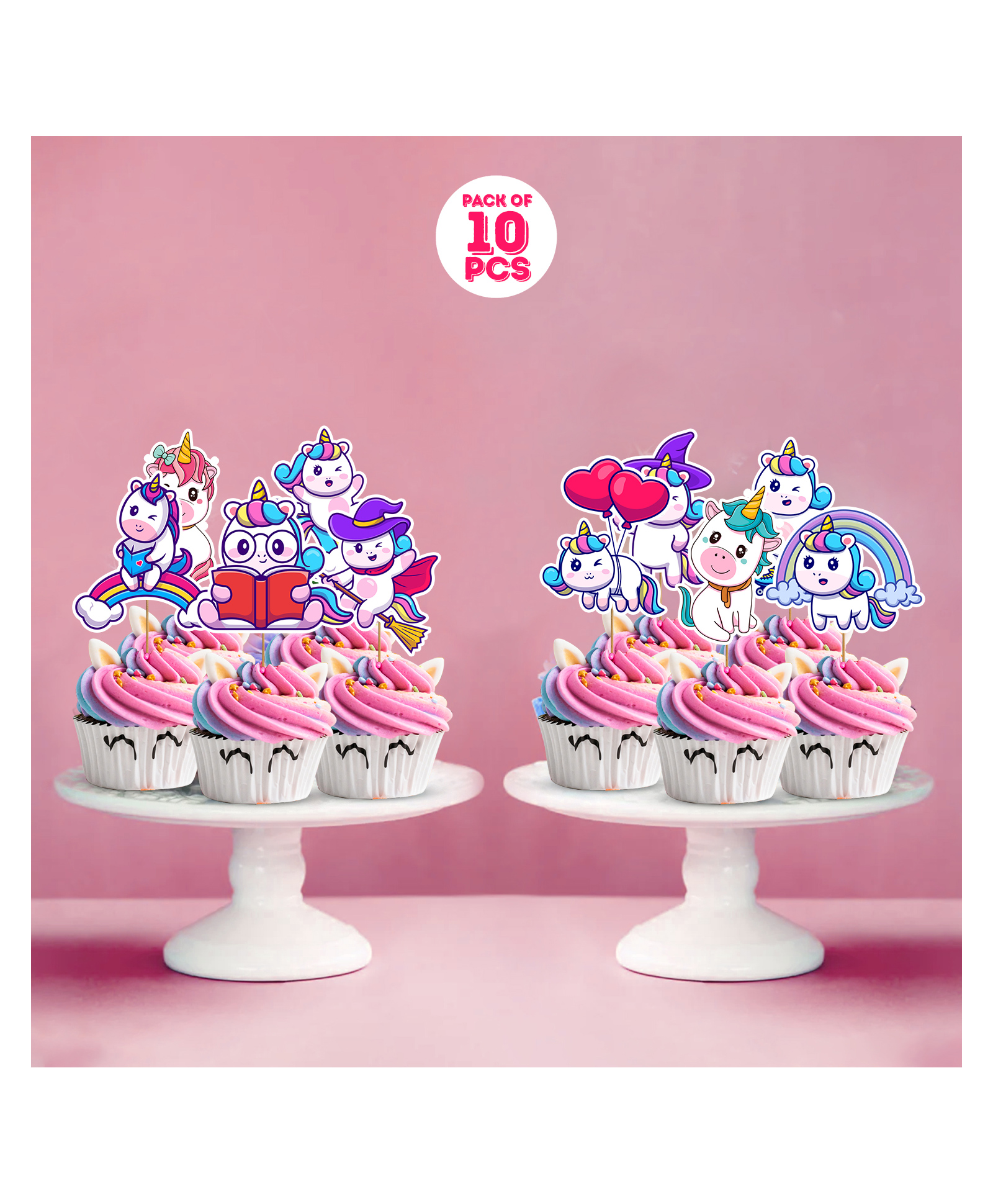 Zyozi Unicorn Themed Cupcake Topper Multiolour Pack Of 10 Online In India Buy At Best Price From Firstcry Com