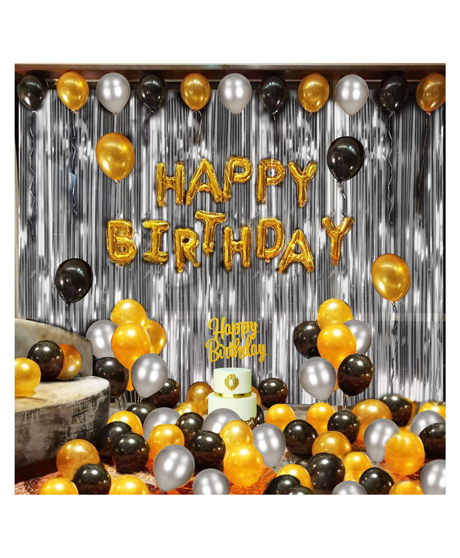 Zyozi Birthday Decorations Black Gold Pack Of 35 Online In India Buy At Best Price From Firstcry Com