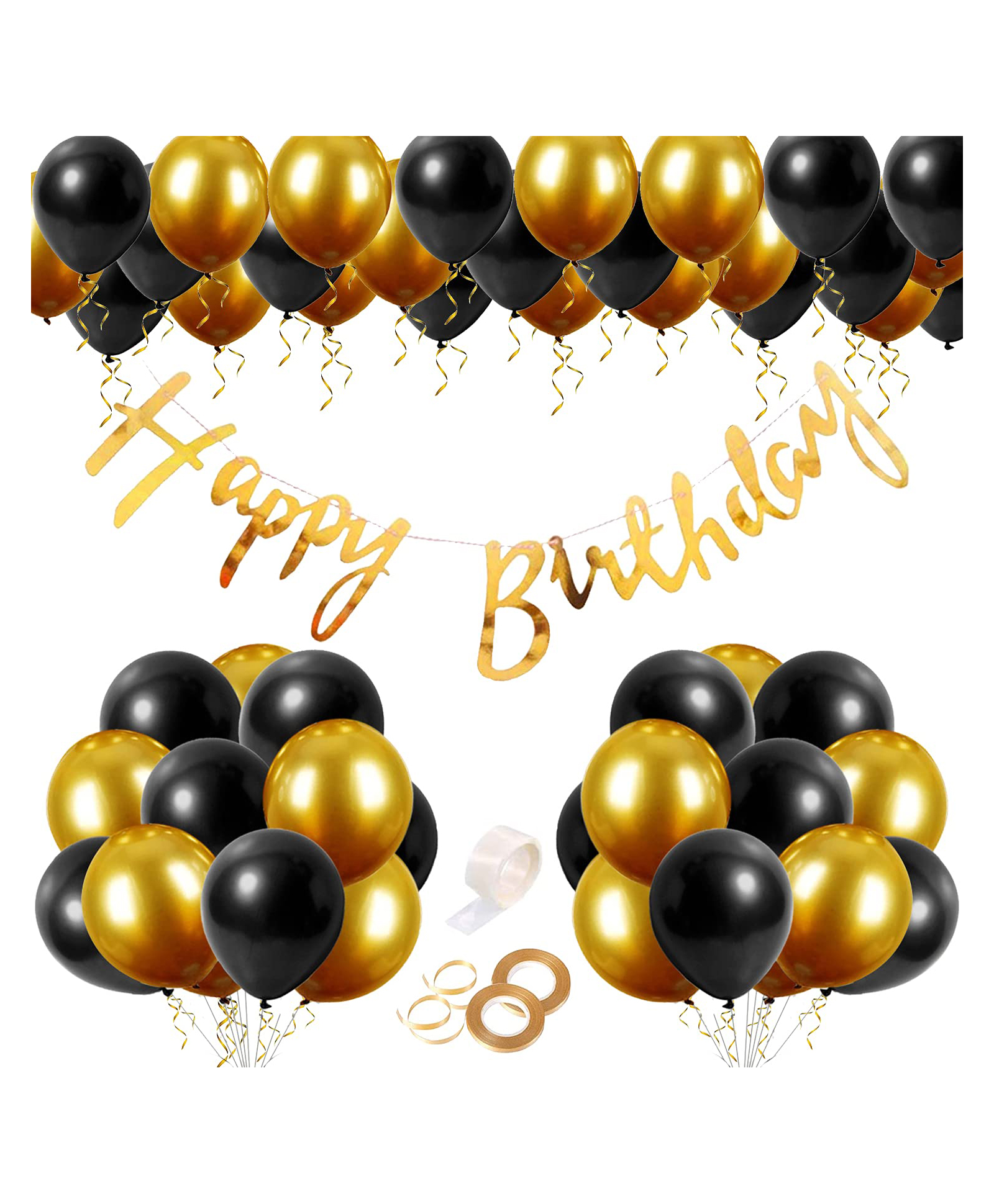 Zyozi Birthday Decorations Black Gold Pack Of 29 Online In India Buy At Best Price From Firstcry Com