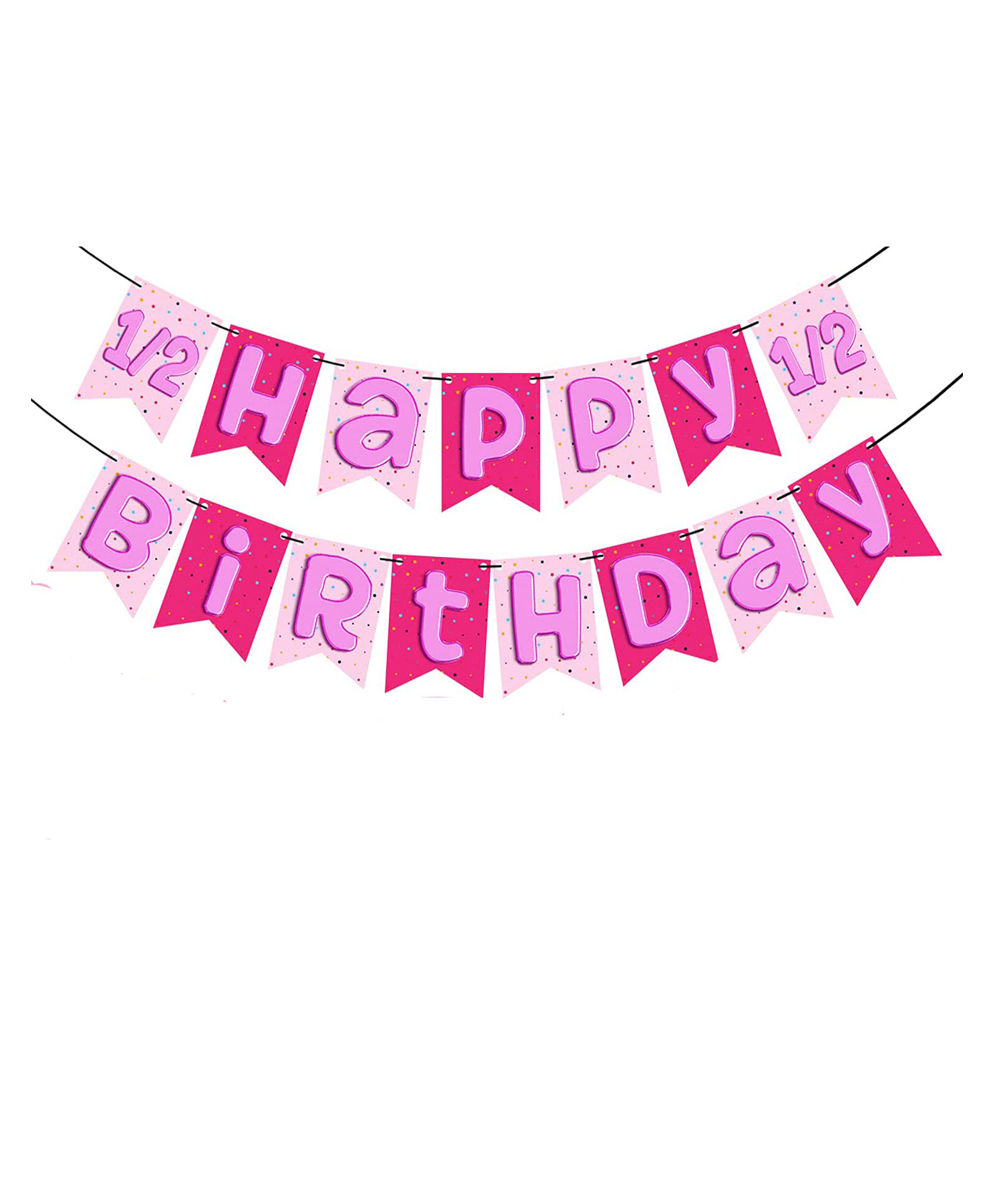 Zyozi Its My Half Birthday Banner Pink - Length 109 cm-picture-34