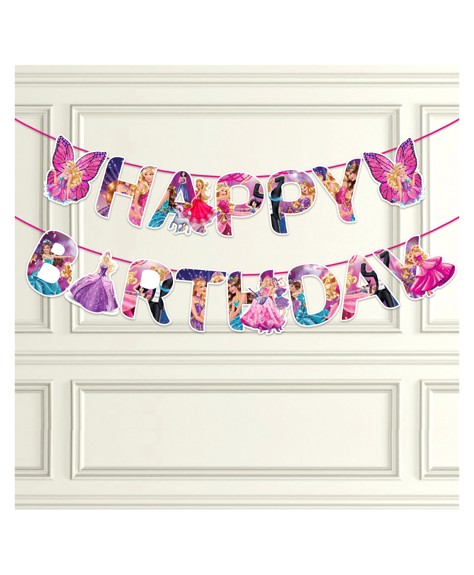 Zyozi Princess Themed Birthday Banner Pink - Length 96 cm