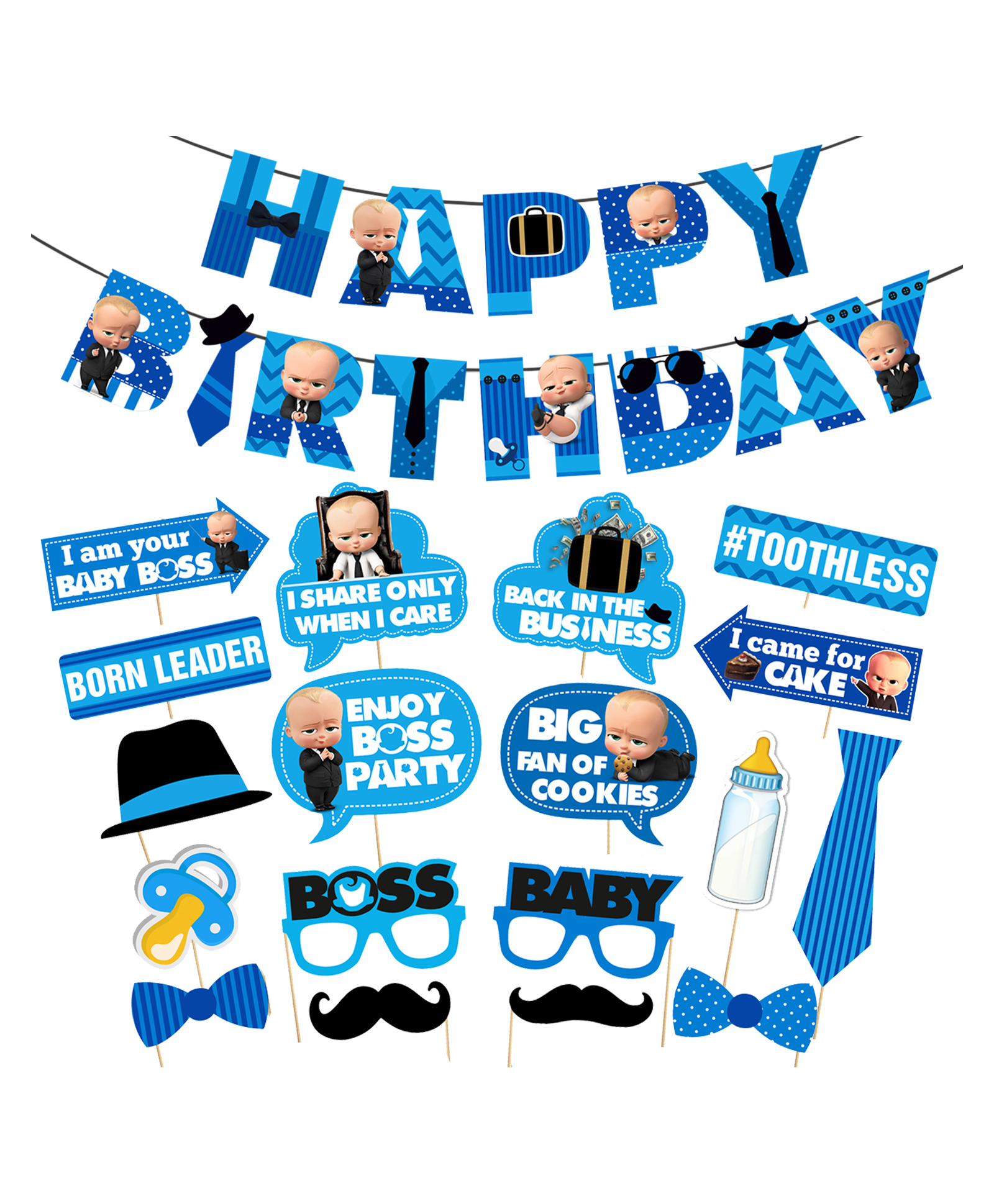 Zyozi Birthday Decoration Kit Multicolor - Pack of 19-image-30