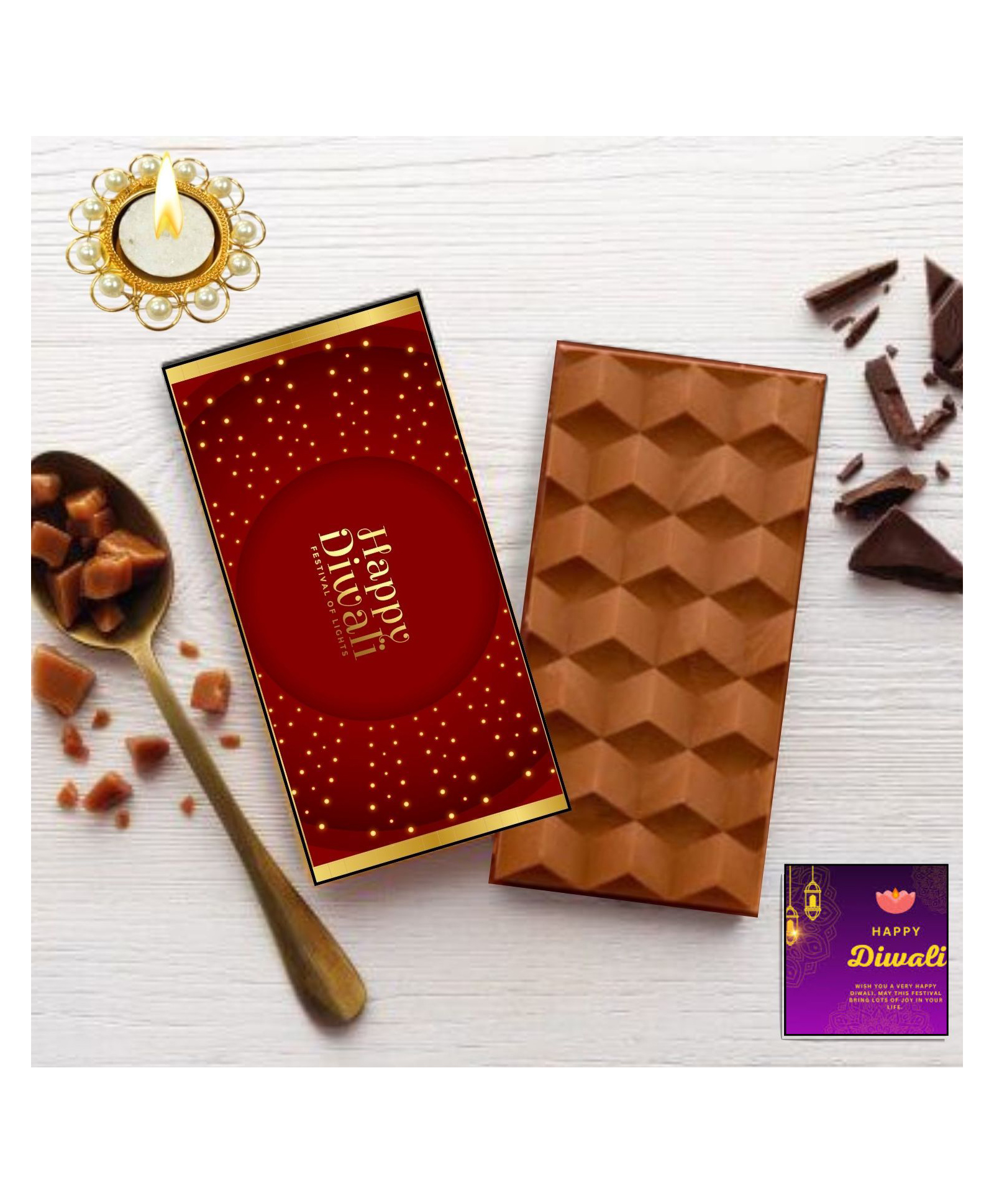 Expelite Happy Diwali Chocolate Gift Bar - 100gm-picture-15