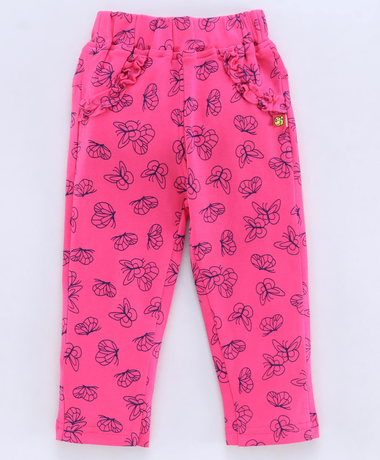 WOW Full Length Trouser Butterfly Print - Pink-picture-15