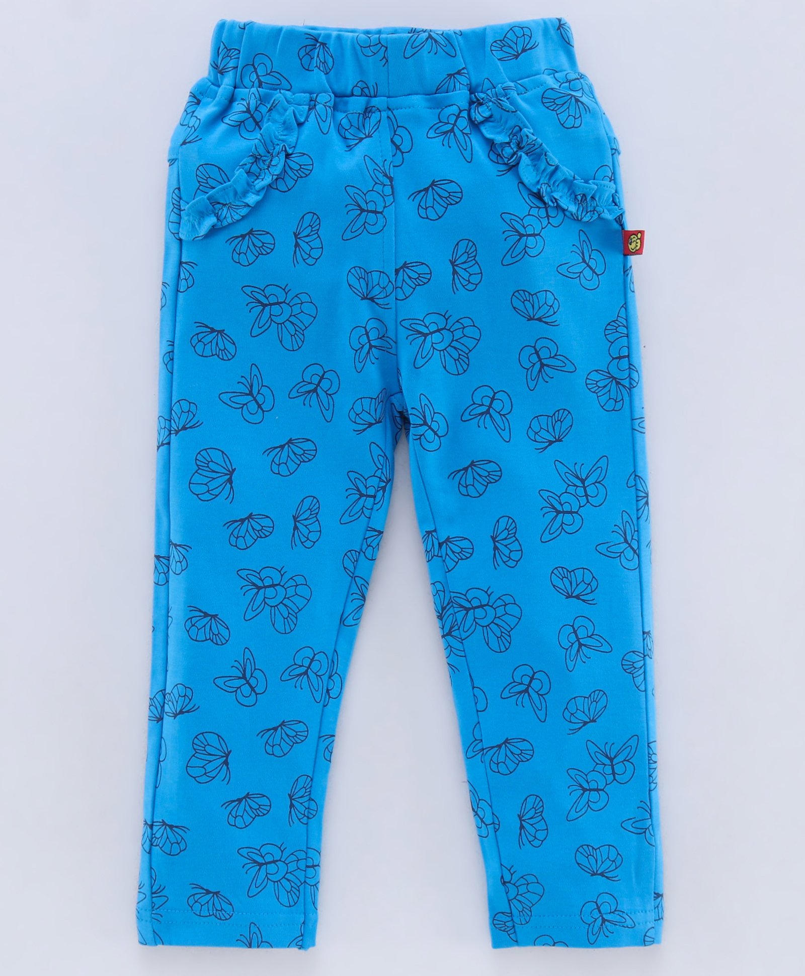 WOW Full Length Trouser Butterfly Print - Blue-picture-19