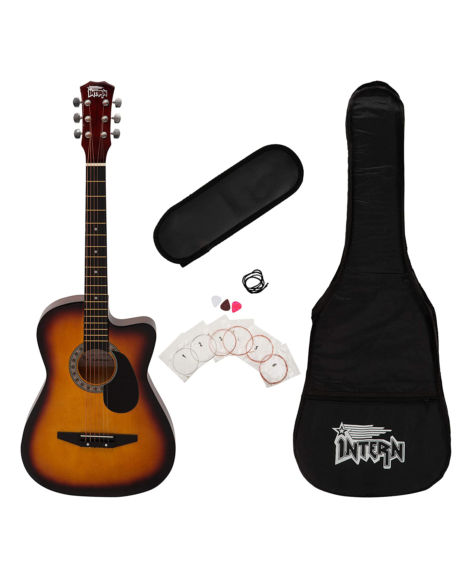 Intern INT-38C Sunburst Acoustic Guitar Kit - Brown