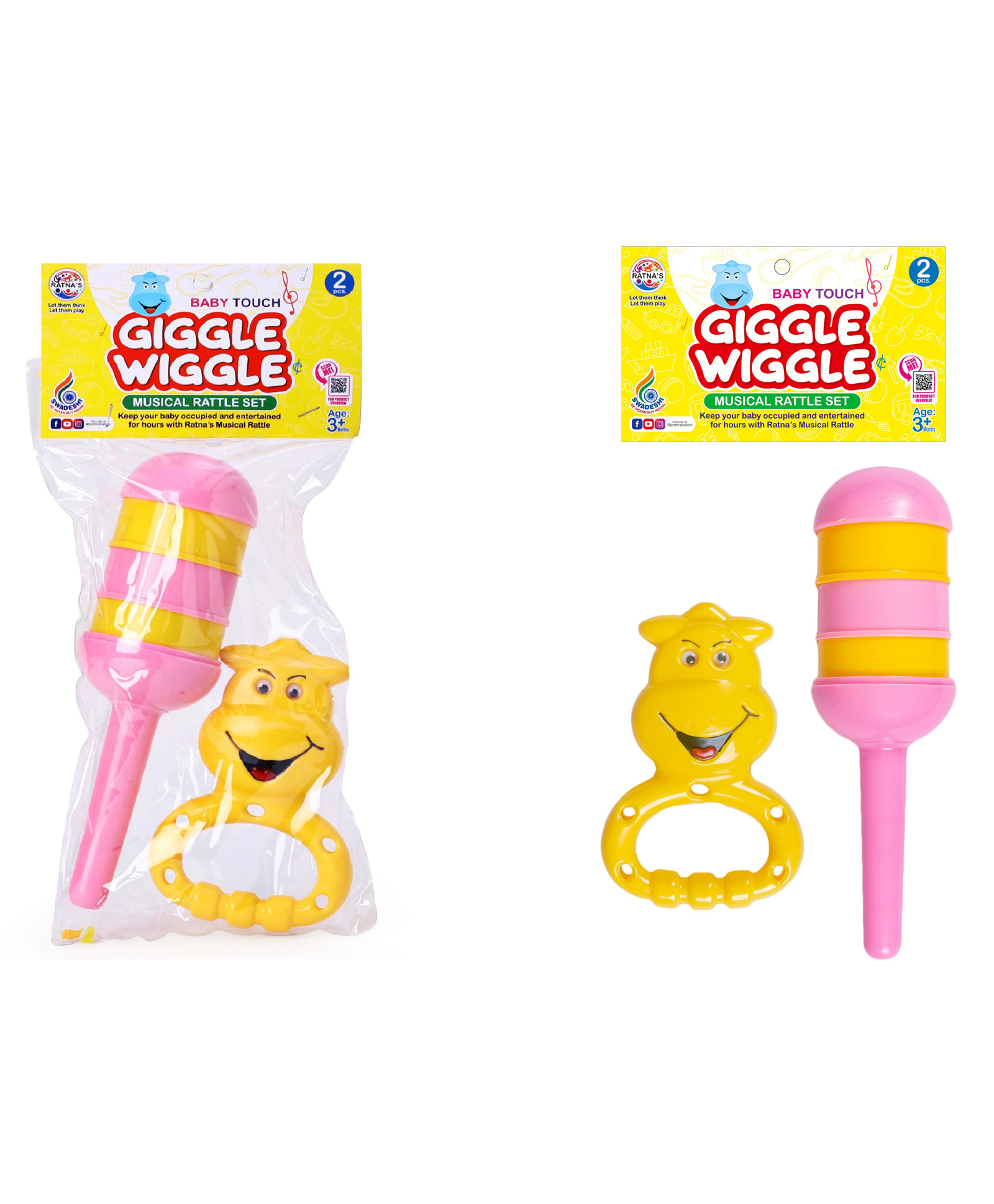 Ratnas Giggle Wiggle Rattle Pack of 2 - Color May Vary-picture-16
