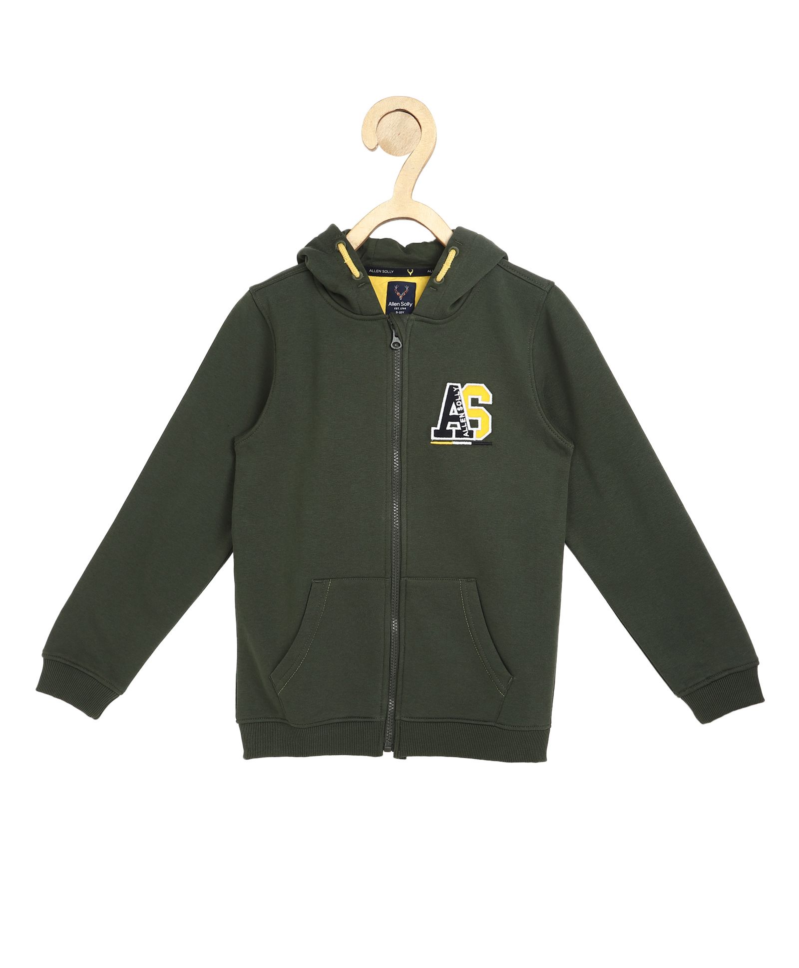 allen solly juniors Allen Solly Junior Full Sleeves Hooded Sweatshirt Text Print - Olive Green-picture-23