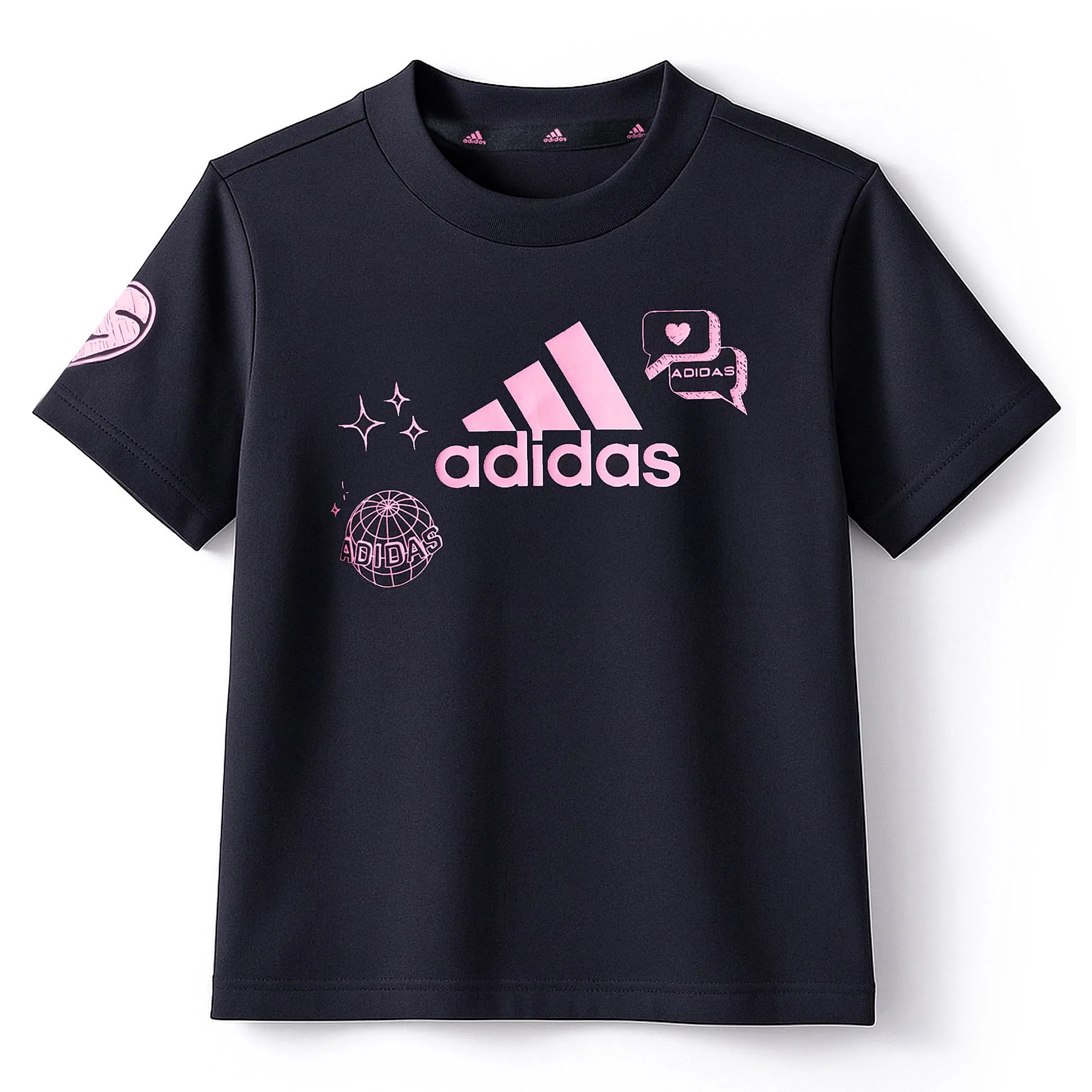 ADIDAS KIDS Cotton Knit Half Sleeves T-Shirt with Logo Graphic