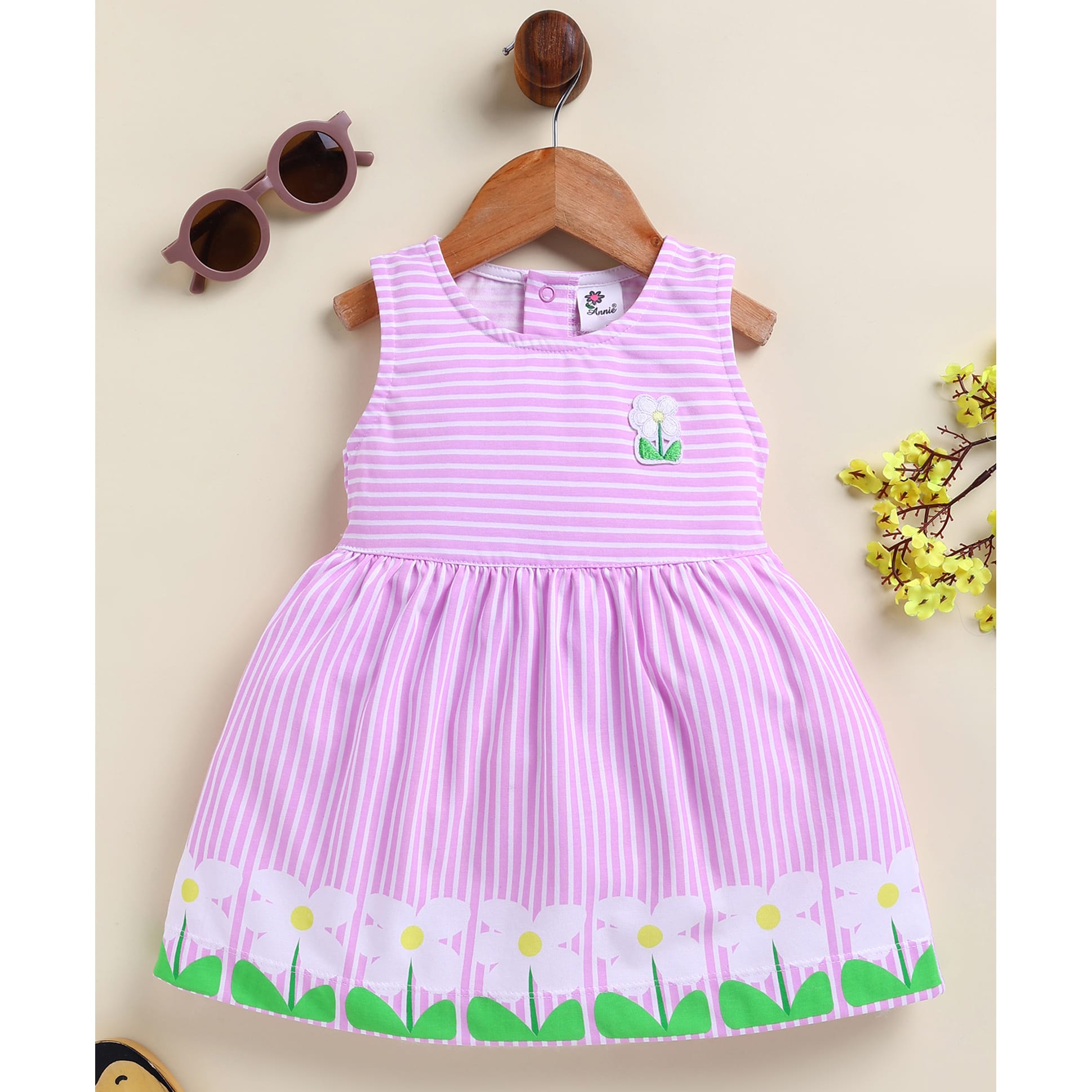 Buy Annie Kids Sinker Knit Sleeveless Striped Floral Printed