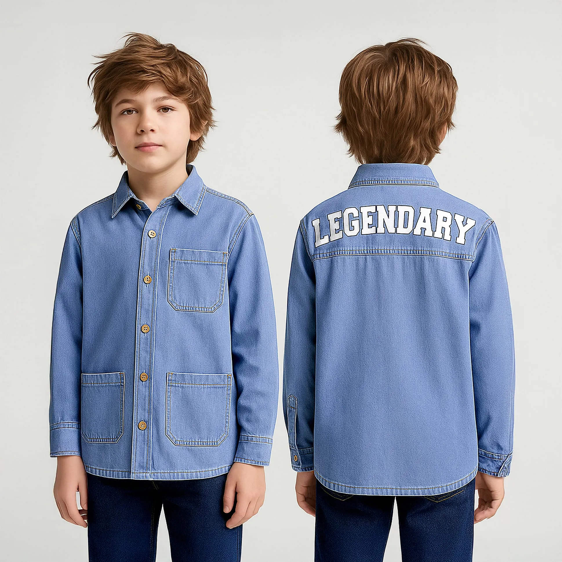 Buy Arias 100% Cotton Woven Full Sleeves Denim Shirt With