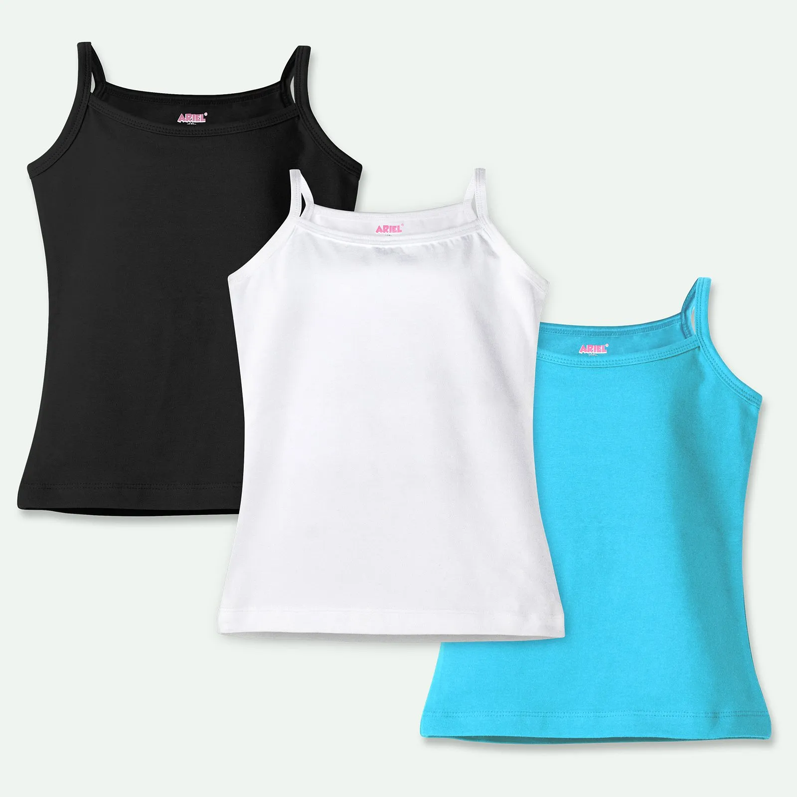 トップス Ariel Buy Ariel Cotton Lycra Knit Pack Of 5 Sleeveless Solid Camisoles