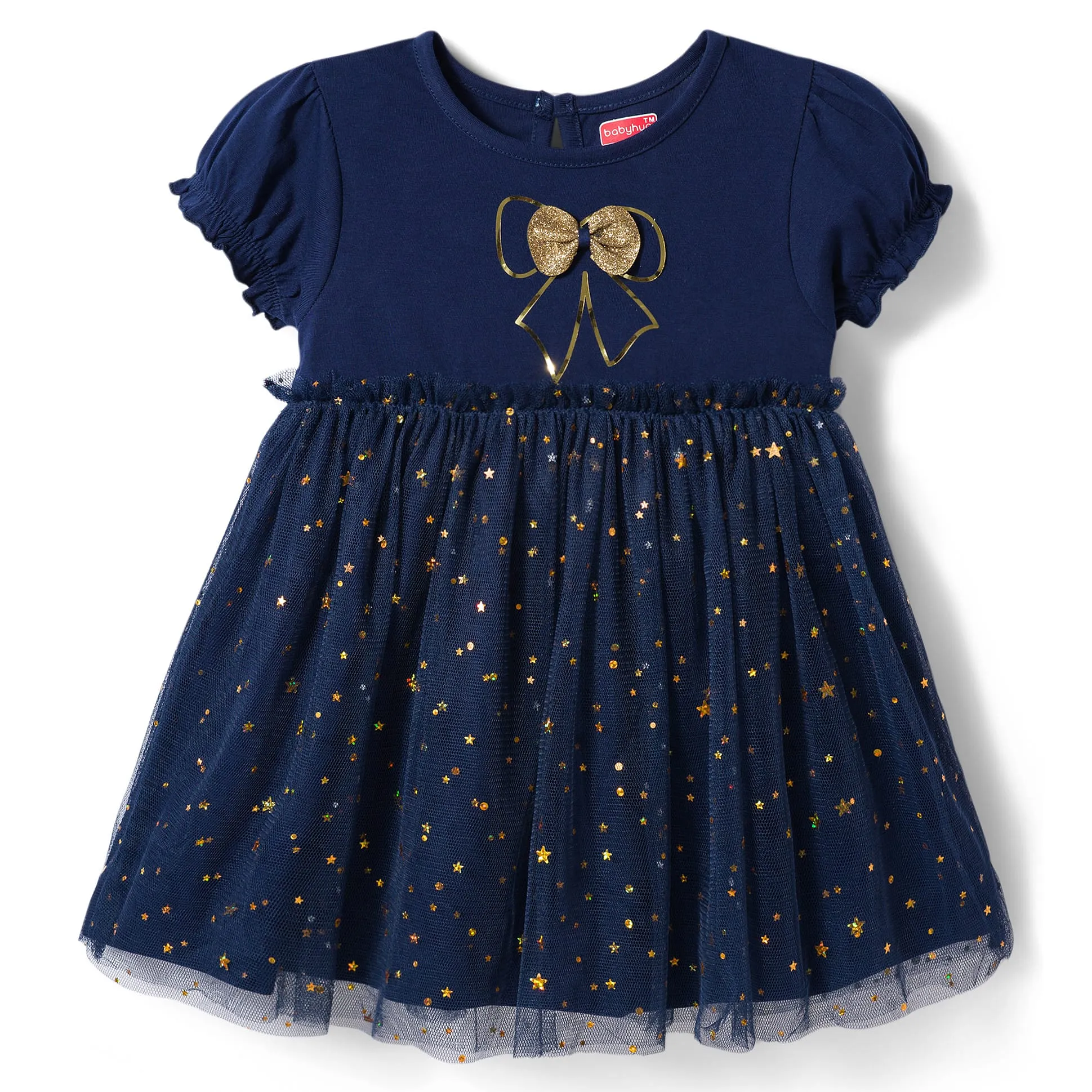 Buy Babyhug Cotton Knit One Piece Dresses Round Neck Short Sleeves With Glitter Bow Navy Blue 3-6 Months for Girls (3-6Months) Online in India, Shop at FirstCry.com - 22292105 Buy Babyhug Cotton Knit One Piece Dresses Round Neck Short Sleeves With Glitter Bow Navy Blue 3-6 Months for Girls (3-6Months) Online in India, Shop at FirstCry.com - 22292105
