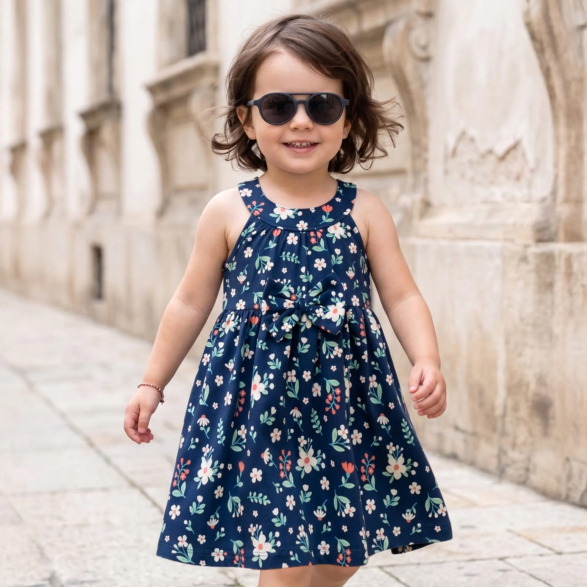 Buy Babyhug Cotton Woven One Piece Dress Floral Print Navy Blue 3-6 Months  for Girls (3undefined6undefined) Online in India, Shop at FirstCry.com -  21998386