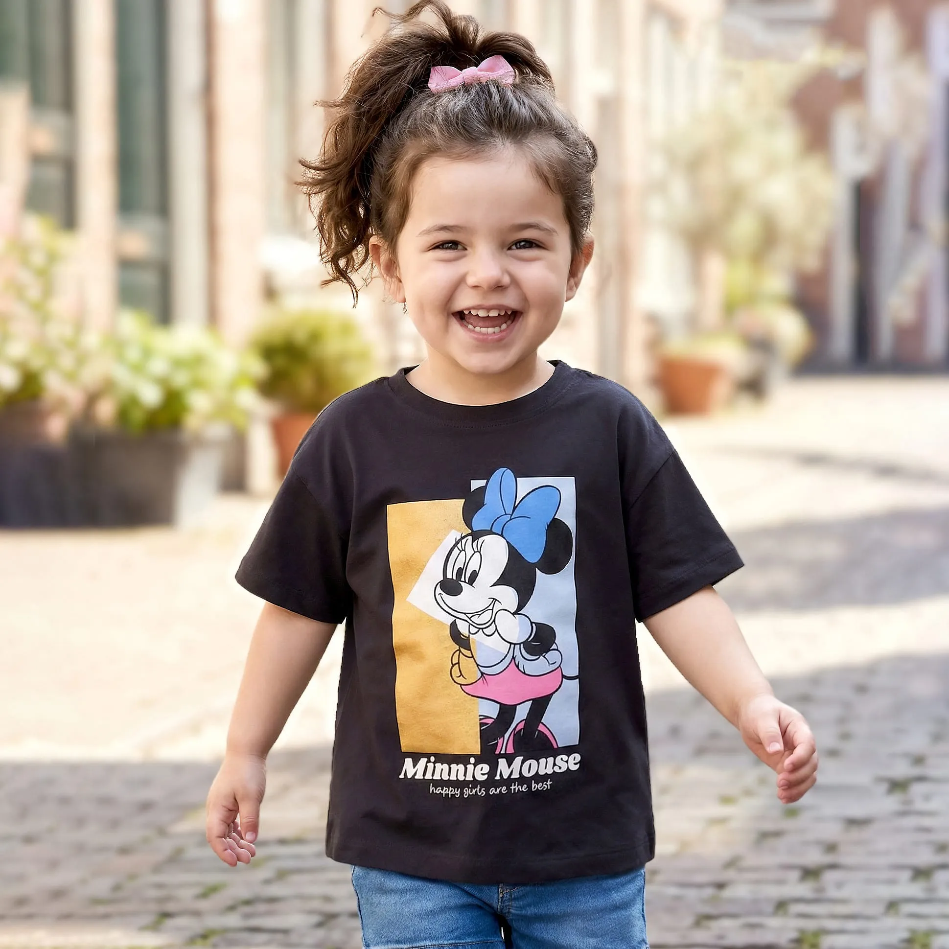 Buy Babyhug Disney Knit Half Sleeves Drop Shoulder T-Shirt With 