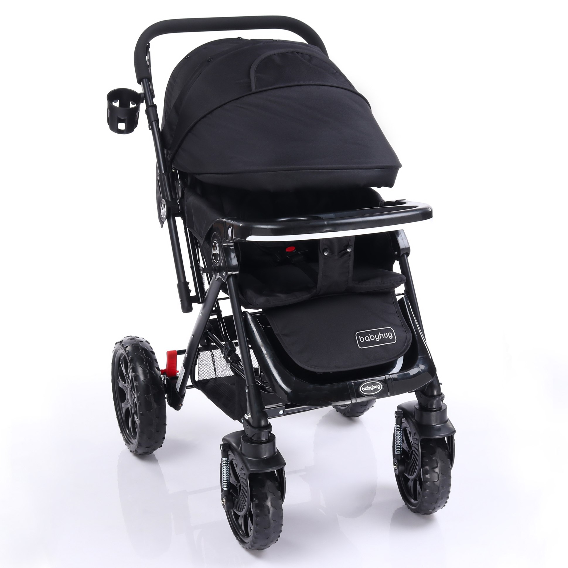 Babyhug Melody Stroller With Reversible Handle & Canopy - Black