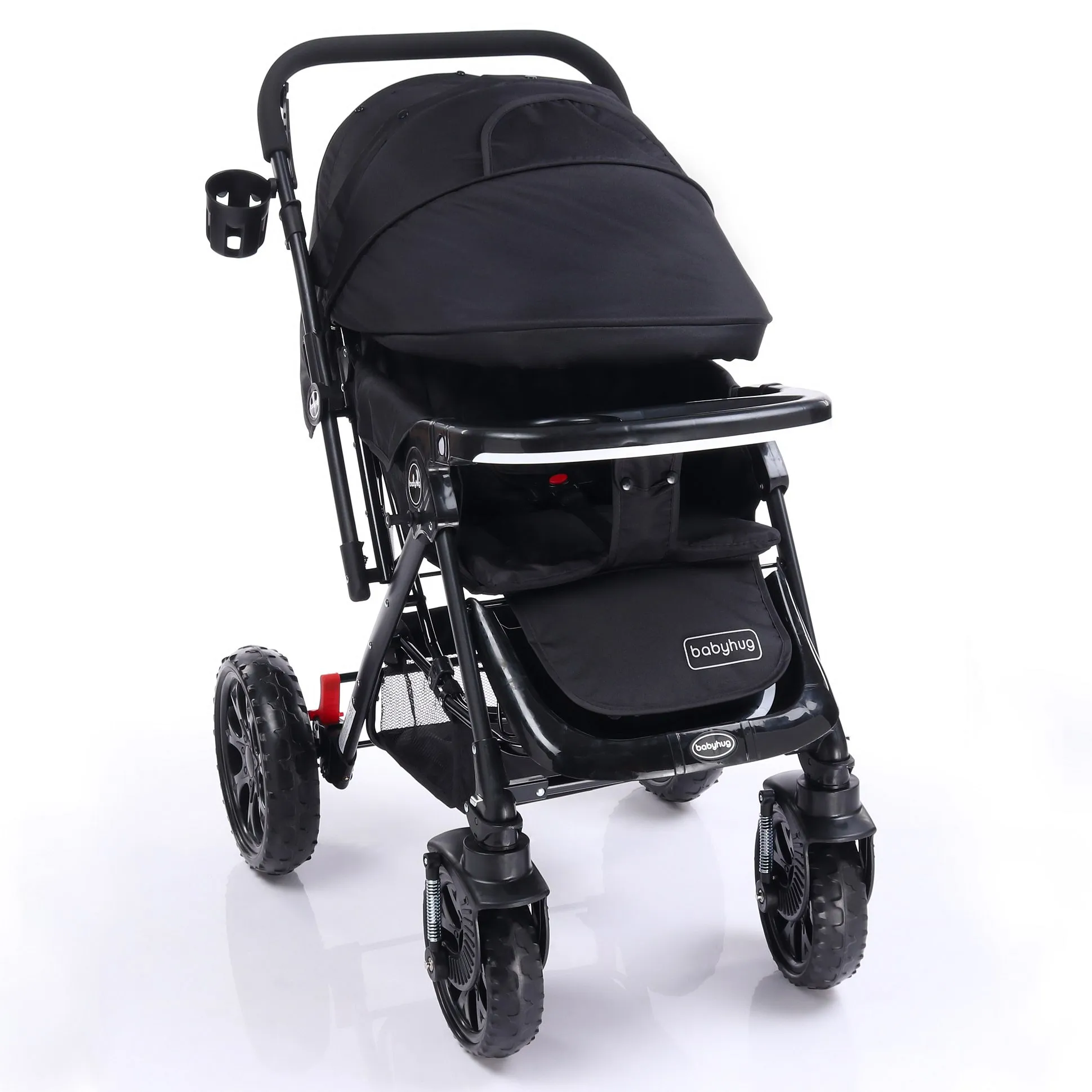 Babyhug Melody Stroller With Reversible Handle & Canopy - Black
