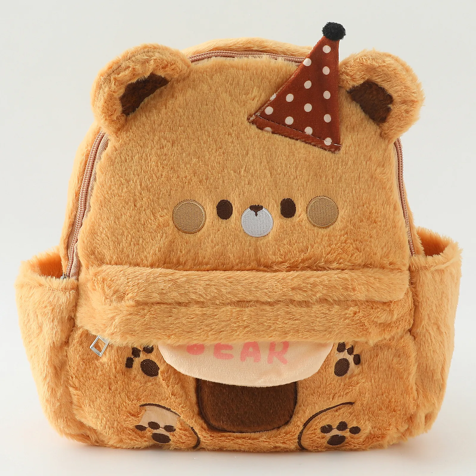 Bear face plush school backpack (6 L) for little ones