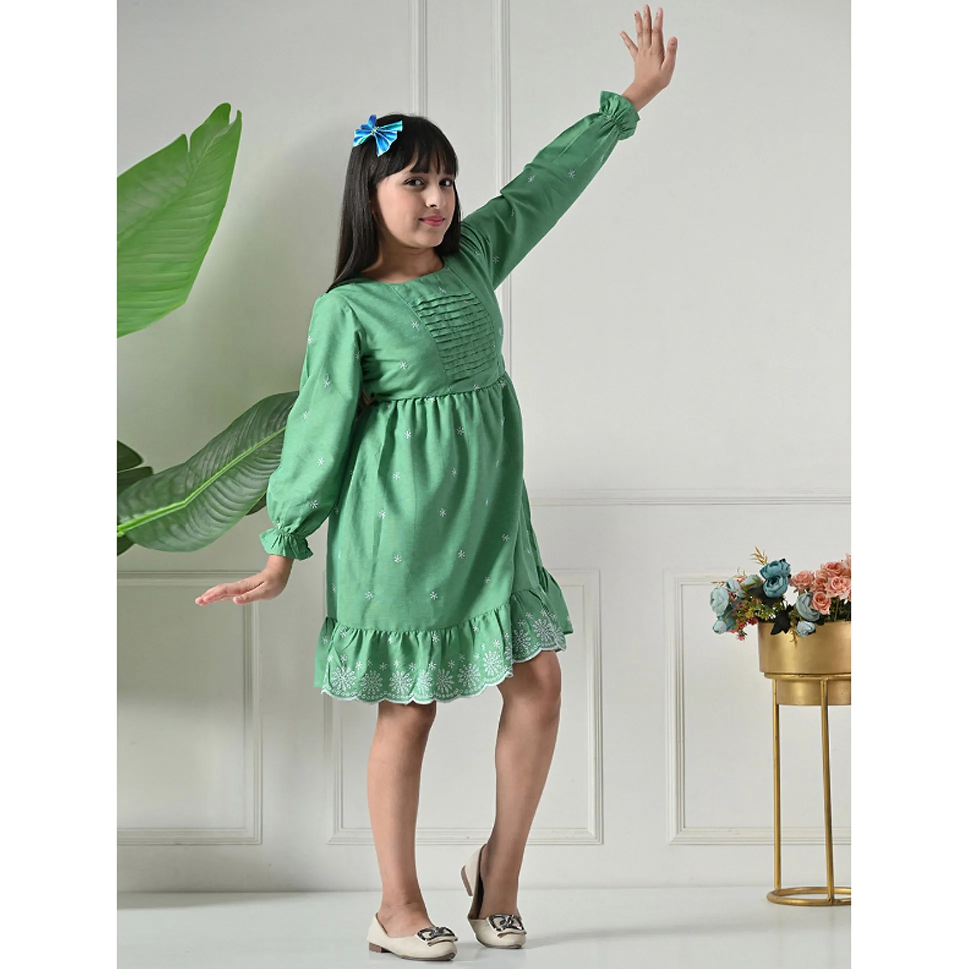 sachin and babi light blue dress Embroidered Peasant Dress