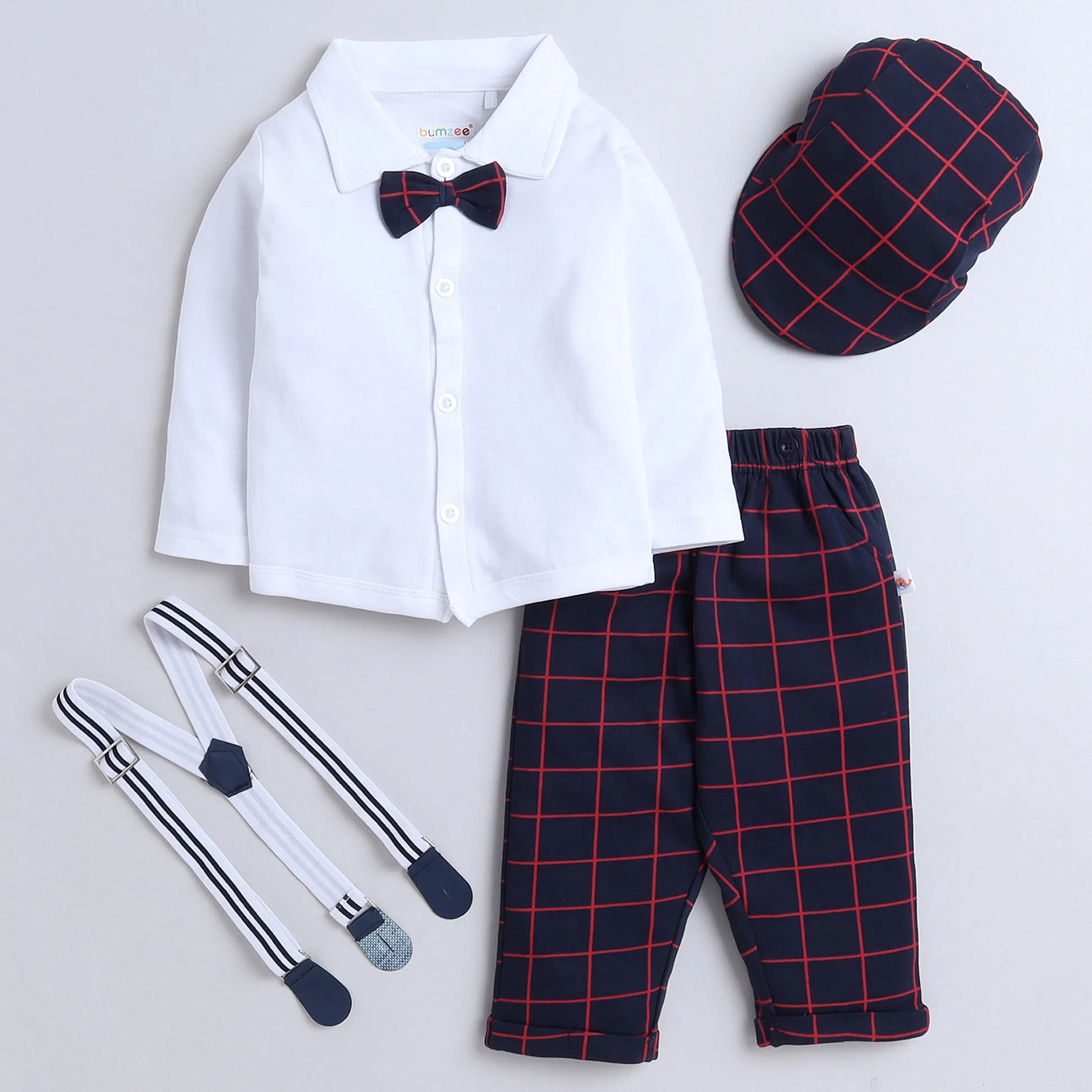 Buy BUMZEE Cotton Full Sleeves Checked Shirt Pant Set With
