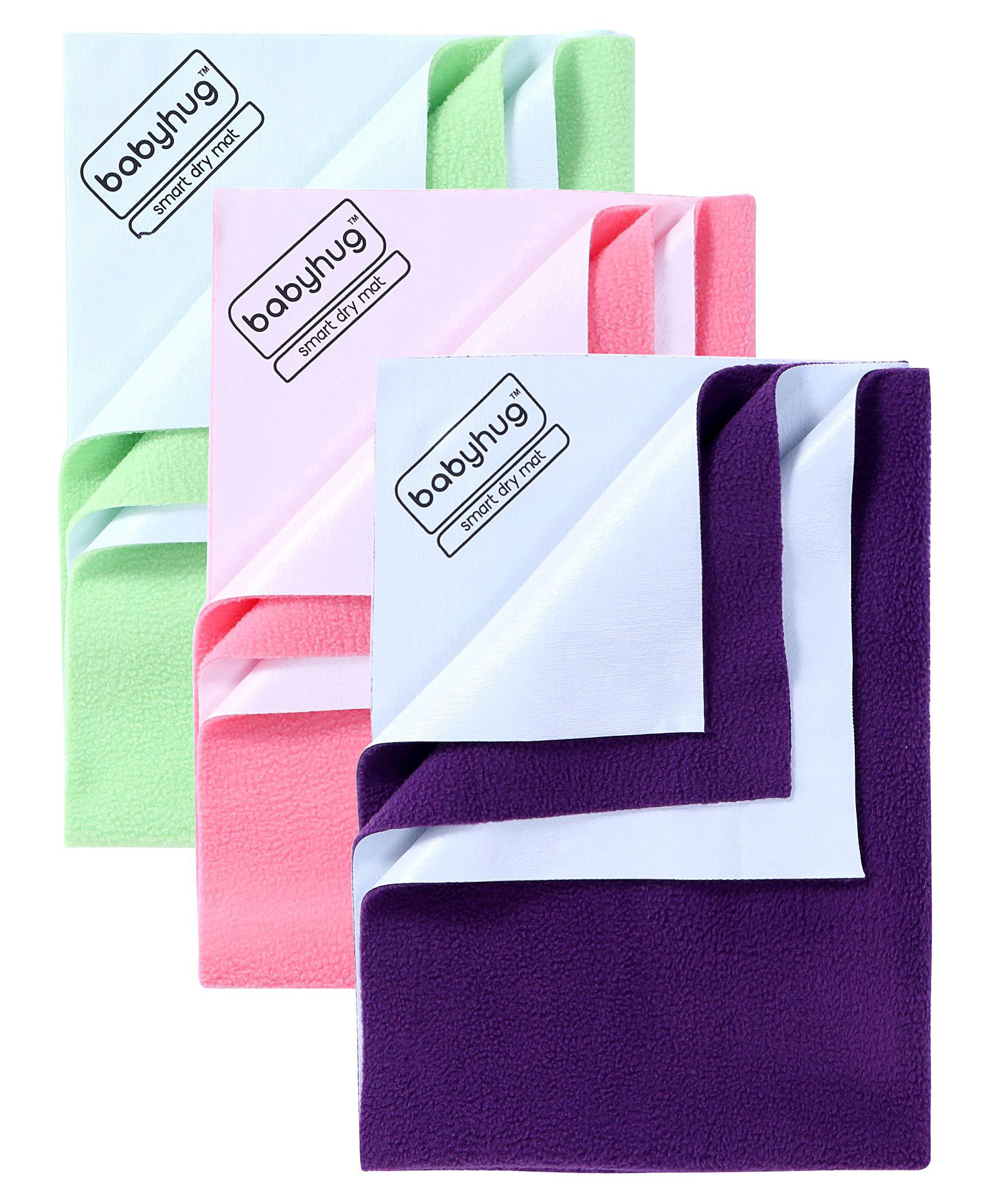 Buy Babyhug Smart Dry Bed Protector Sheet Set of 3 Small (Pista