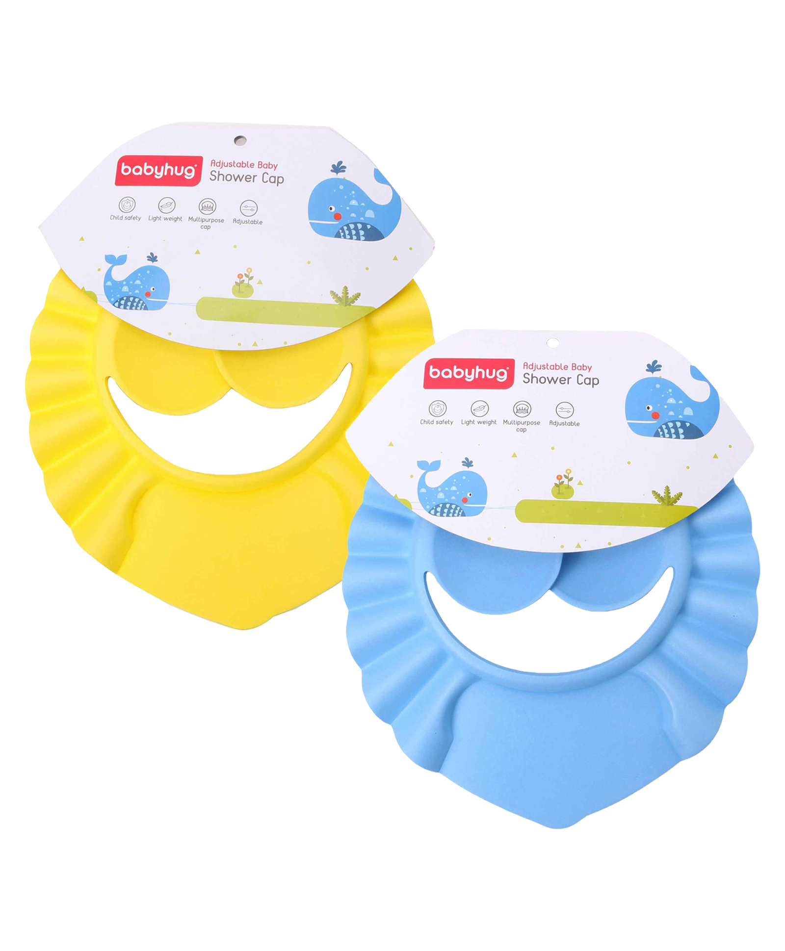 Buy Shower Cap Set of 2 Combo Babyhug Baby Shower Cap Blue & Yellow Online at