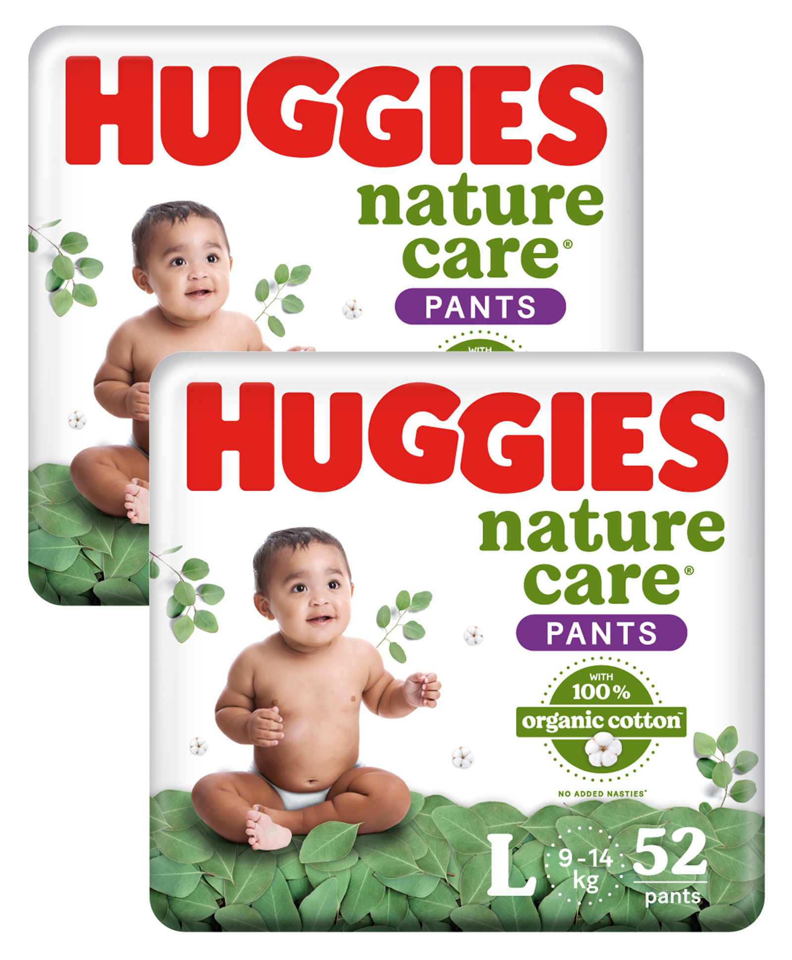 Huggies Nature Care 100% Organic Cotton Premium Baby Diaper Pants Large Size - 52 Pieces - (Pack of 2)-image-39