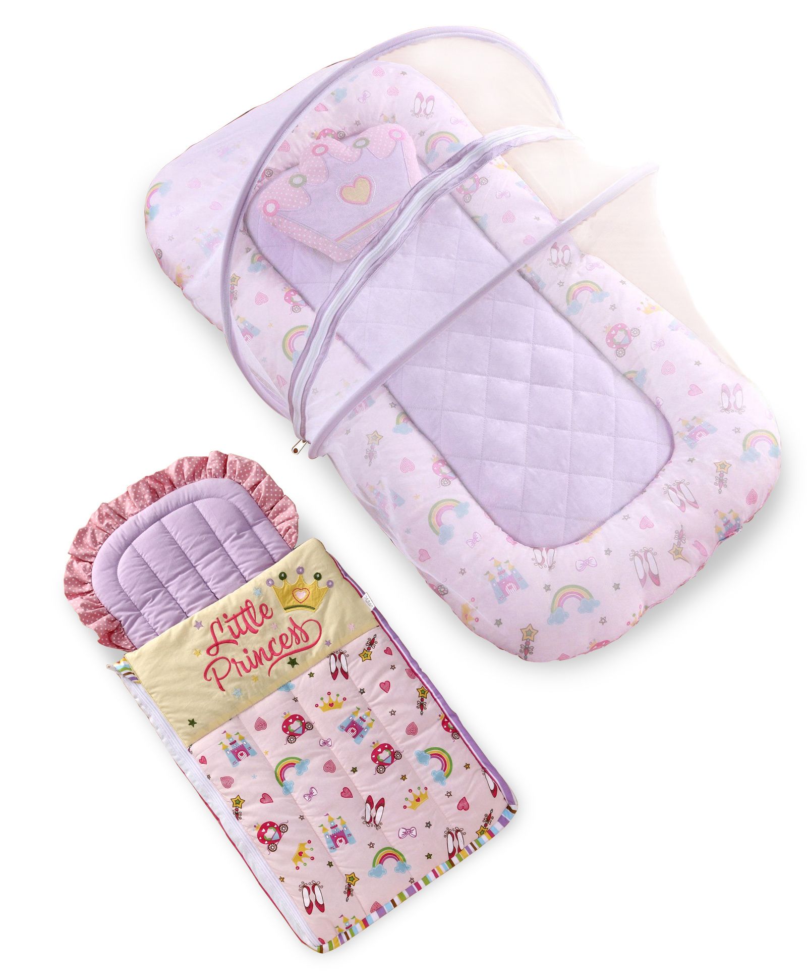 Babyhug Premium Mosquito Net Gadda Set and Premium Baby Nest Bag - Princess Theme-image-37