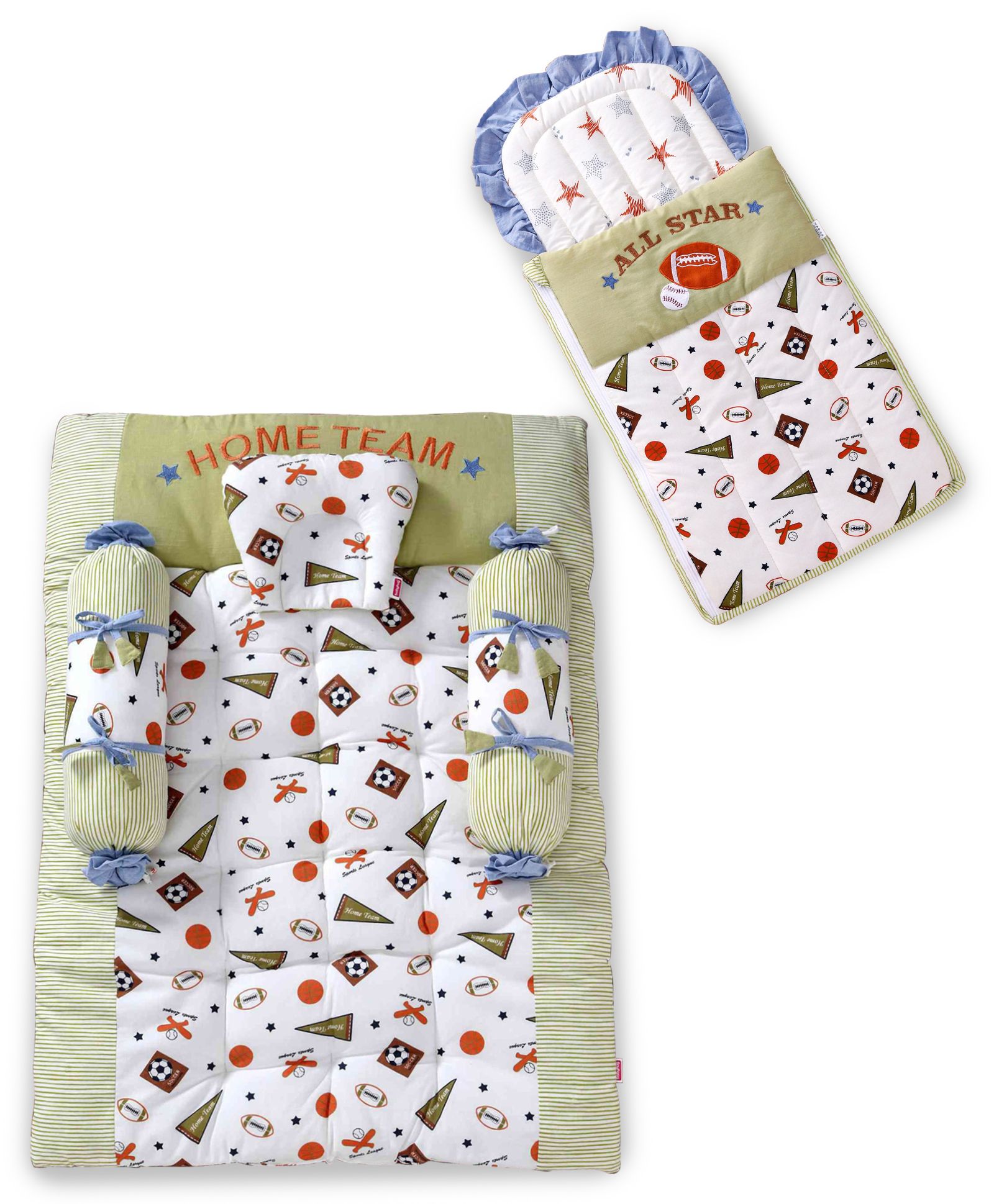 Buy Babyhug Premium Cotton Bedding Set and Premium Baby Nest Bag