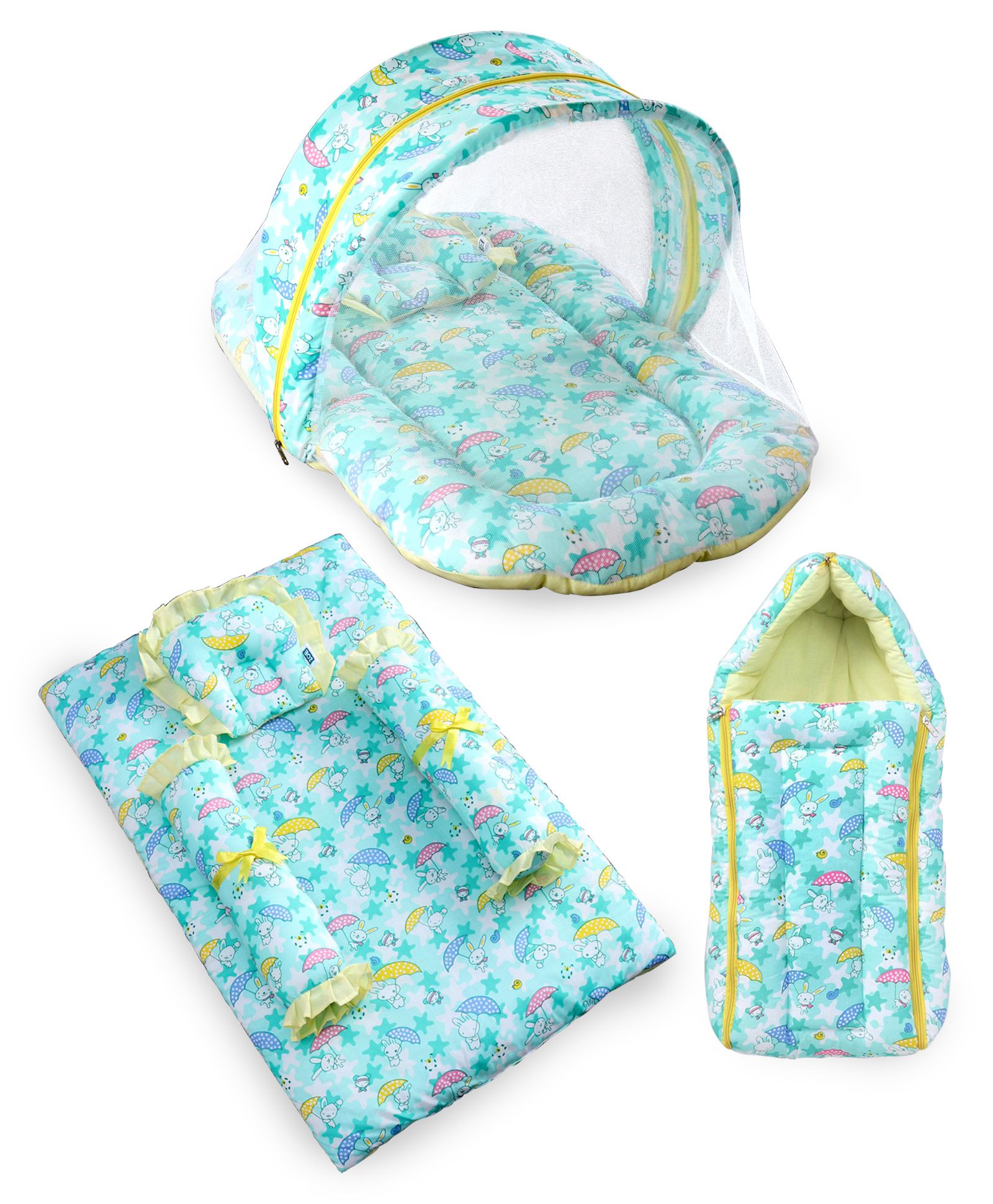 Buy ZOE 4 pcs Bedding Set, Mosq Net Gadda & Sleeping Bag Combo Bunny