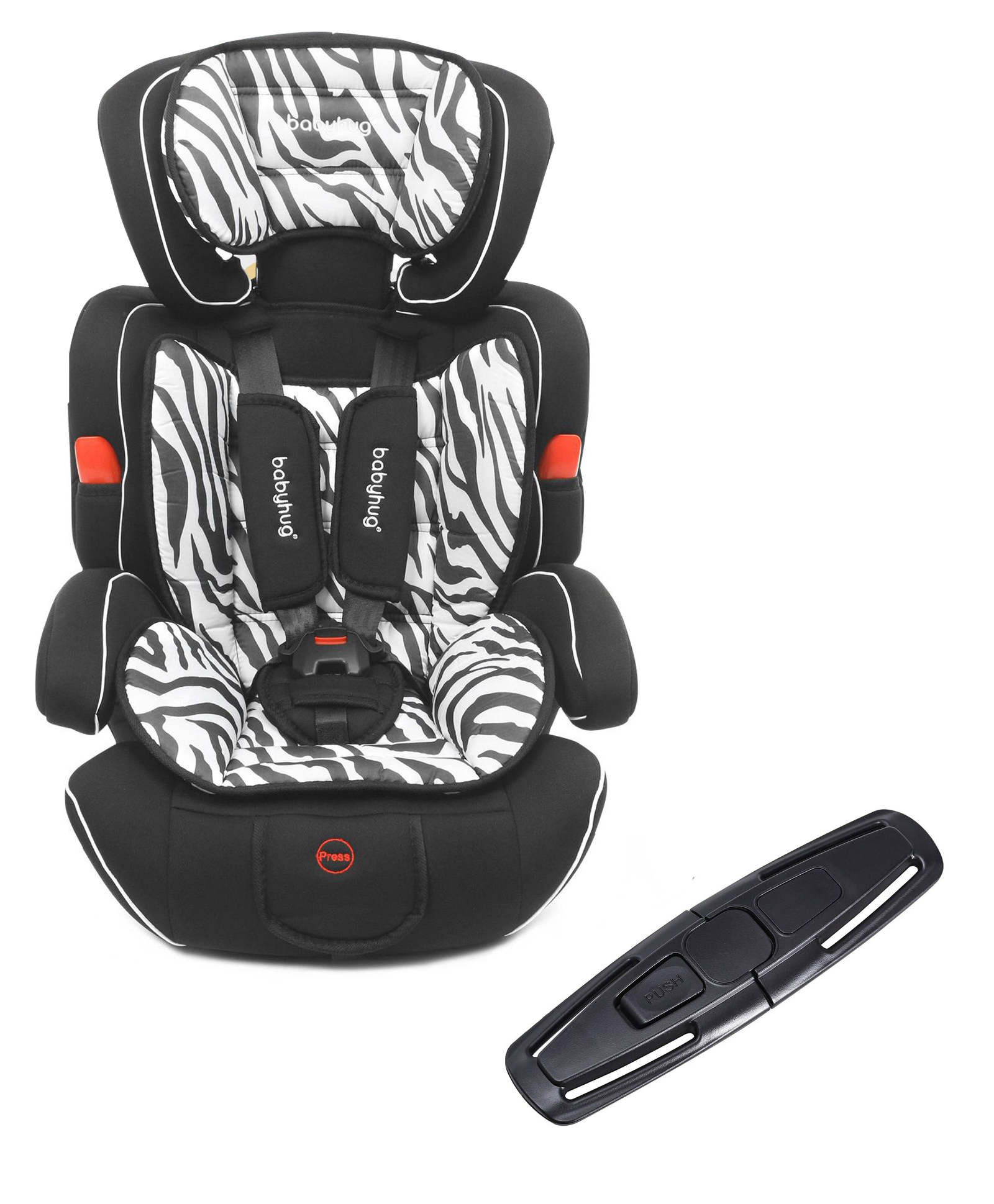 fab n funky Babyhug Safe Journey Forward Facing Car Seat - Zebra Print-picture-18