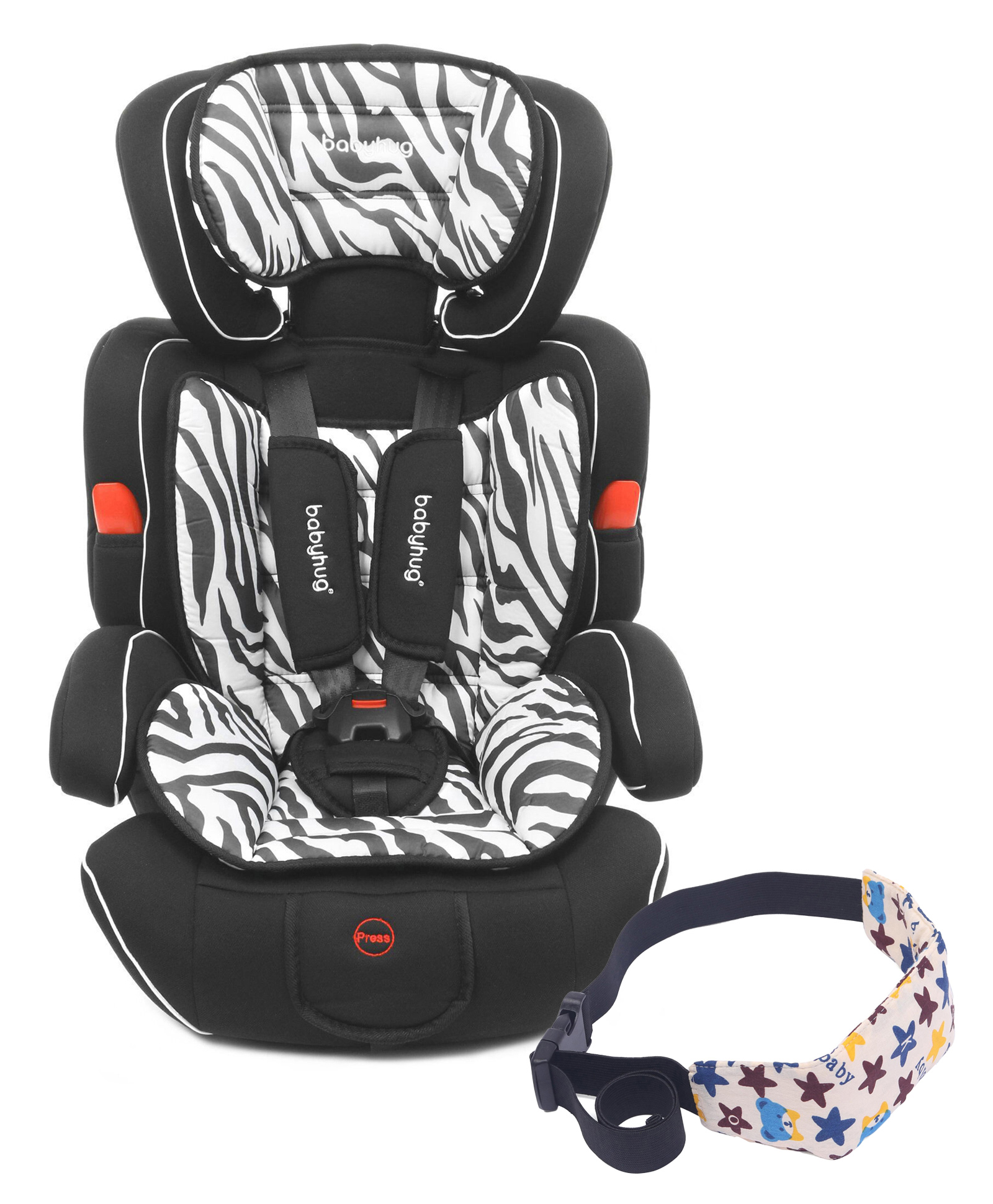 fab n funky Babyhug Safe Journey Forward Facing Car Seat - Zebra Print-picture-16