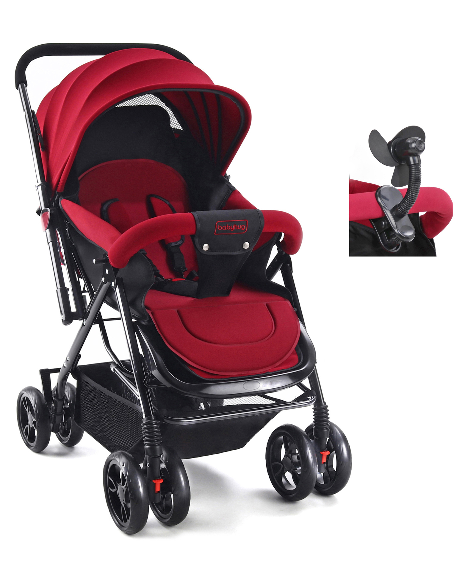 Babyhug Symphony Stroller With Reverisble Handle & Mosquito Net - Mauve image 1