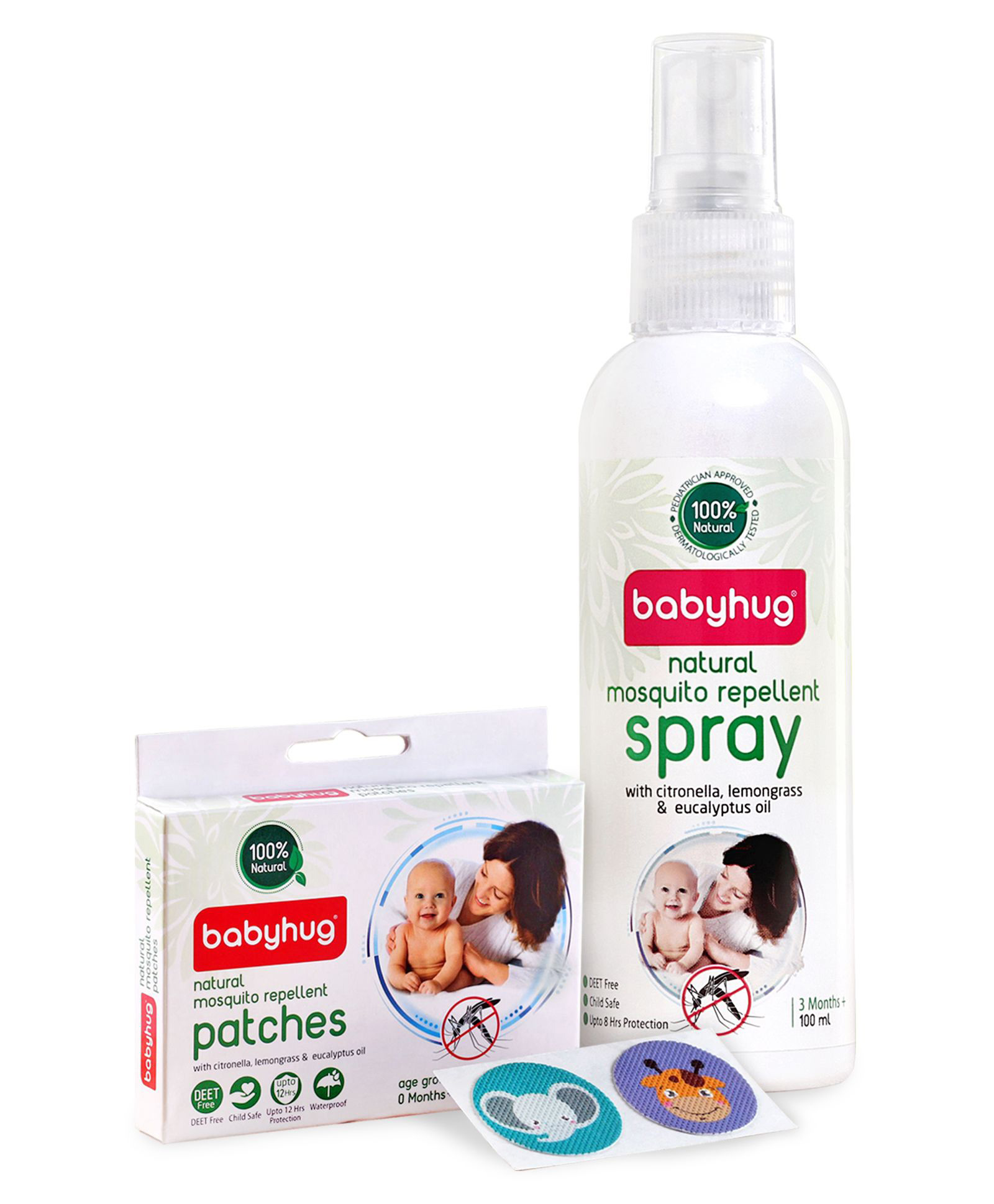 Babyhug Nautral Mosquito  Repellant patches with Repellant spray image 1
