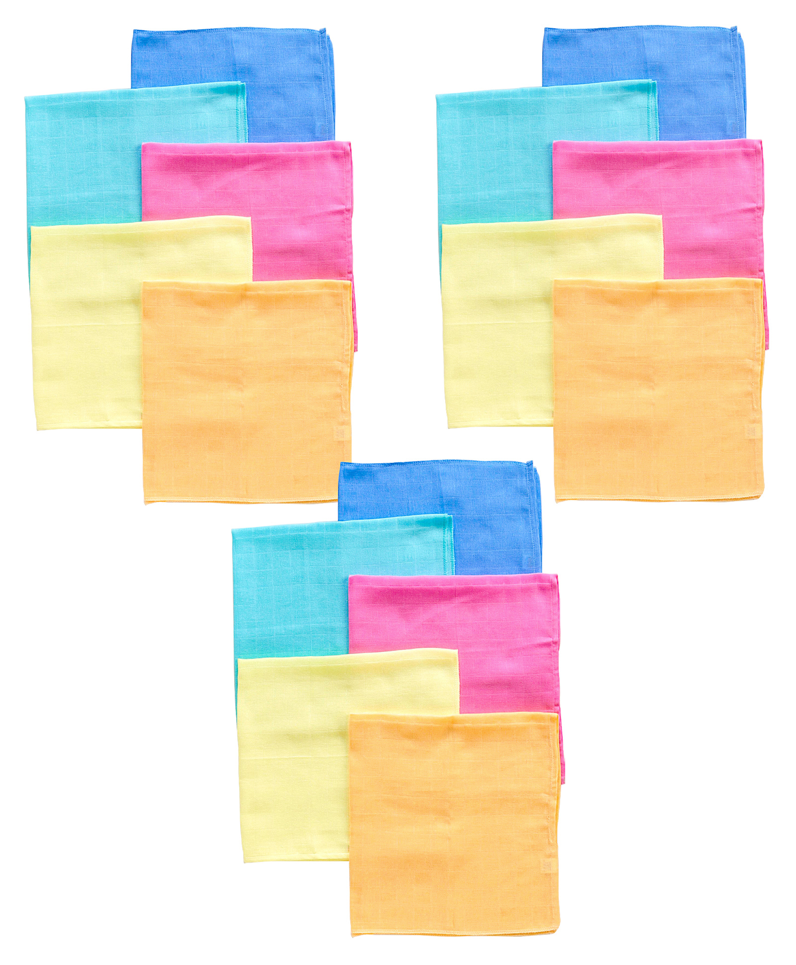 Babyhug Square Muslin Nappy Set Medium Pack Of 5 - Multicolor Combo Pack of 3 image 1