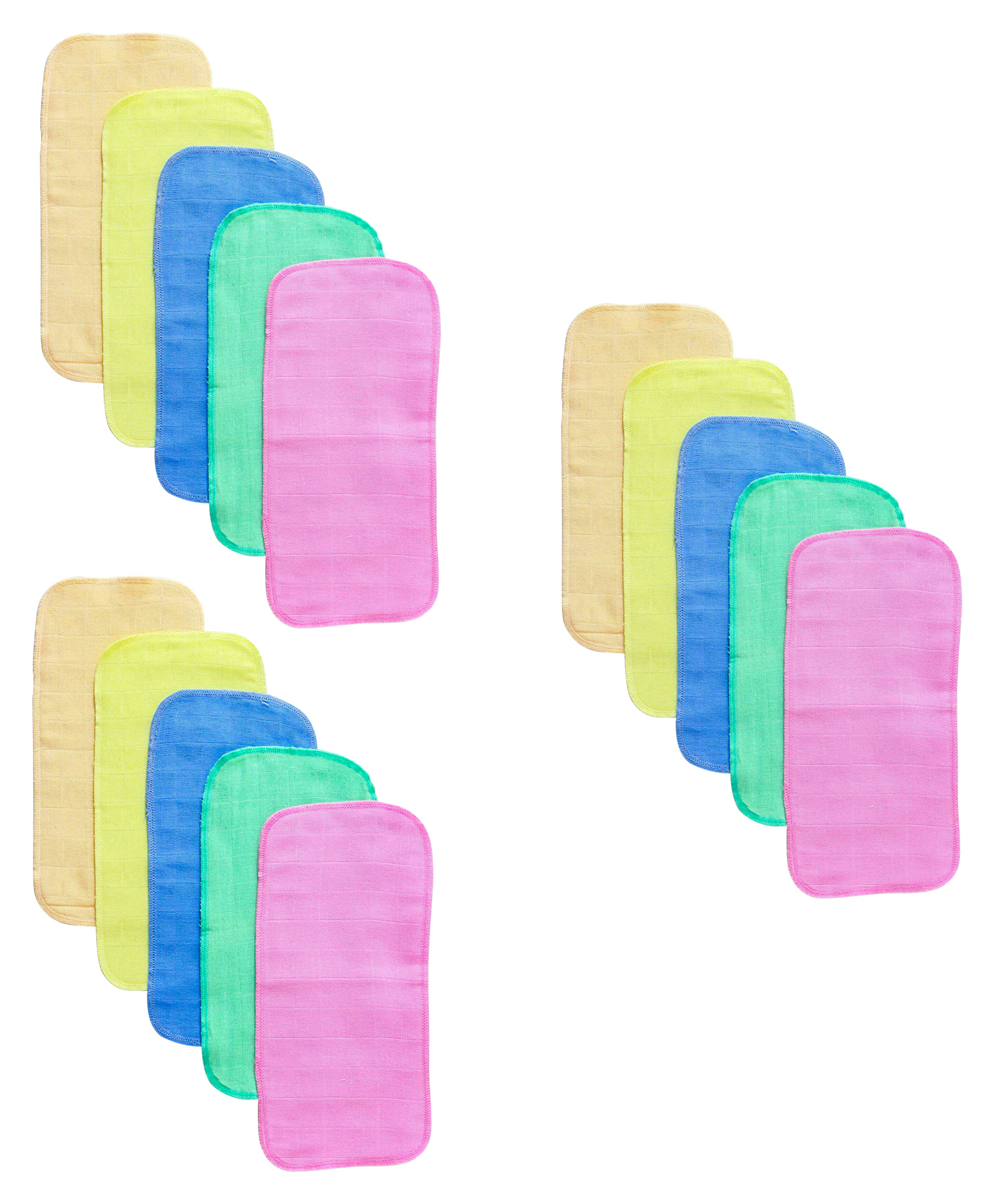 Babyhug Muslin Cotton Cloth Nappy Insert  Pack Of 5 - Multicolor Combo Pack of 3-image-48