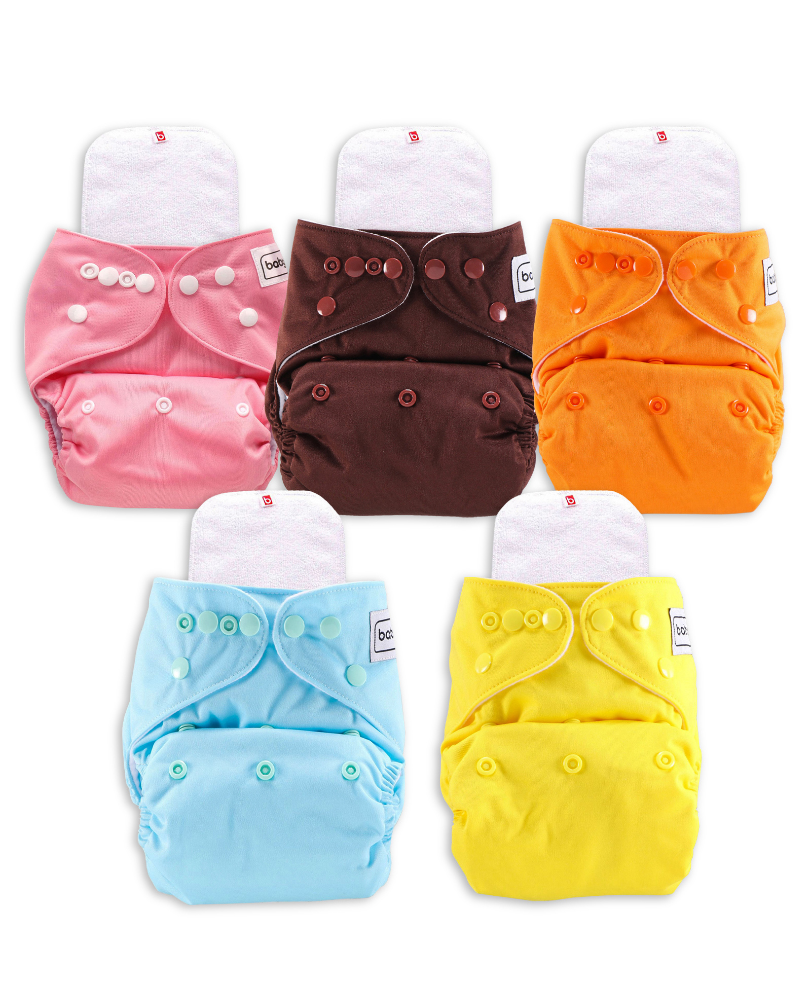 Babyhug Washable & Reusable Cloth Diaper with Inserts - Pack of 5-image-18