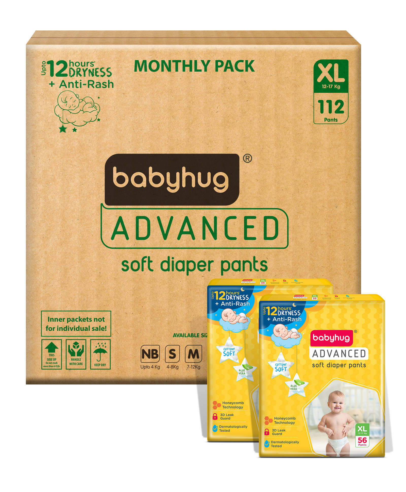 Buy Babyhug Advanced Pant Style Diapers Extra Large 112 Pieces